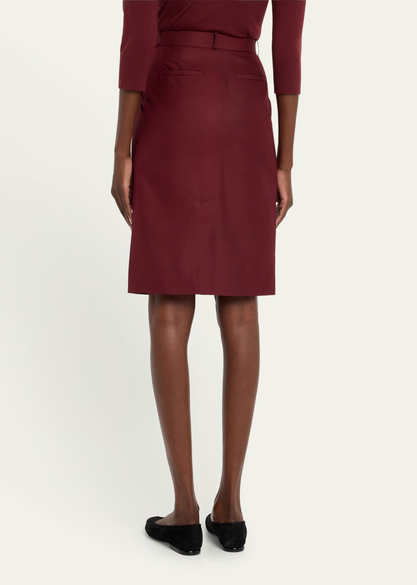Loro Piana Lizzy Pleated Silk Skirt Image 3 of 5