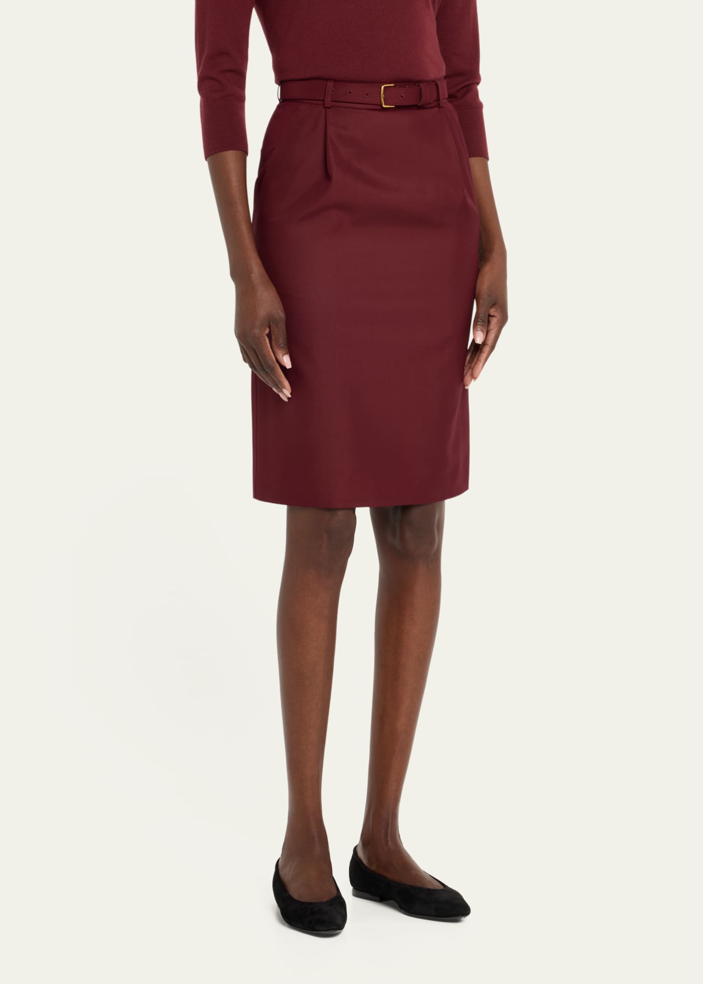 Loro Piana Lizzy Pleated Silk Skirt Image 4 of 5