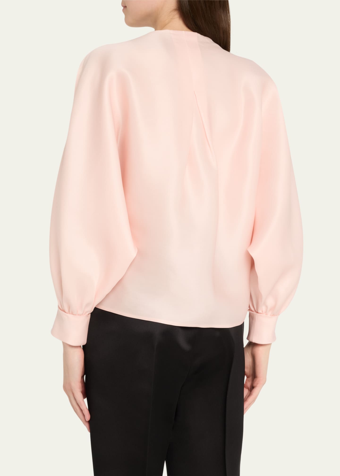 Loro Piana Patricia Button-Down Organdy Satin Shirt Image 3 of 5