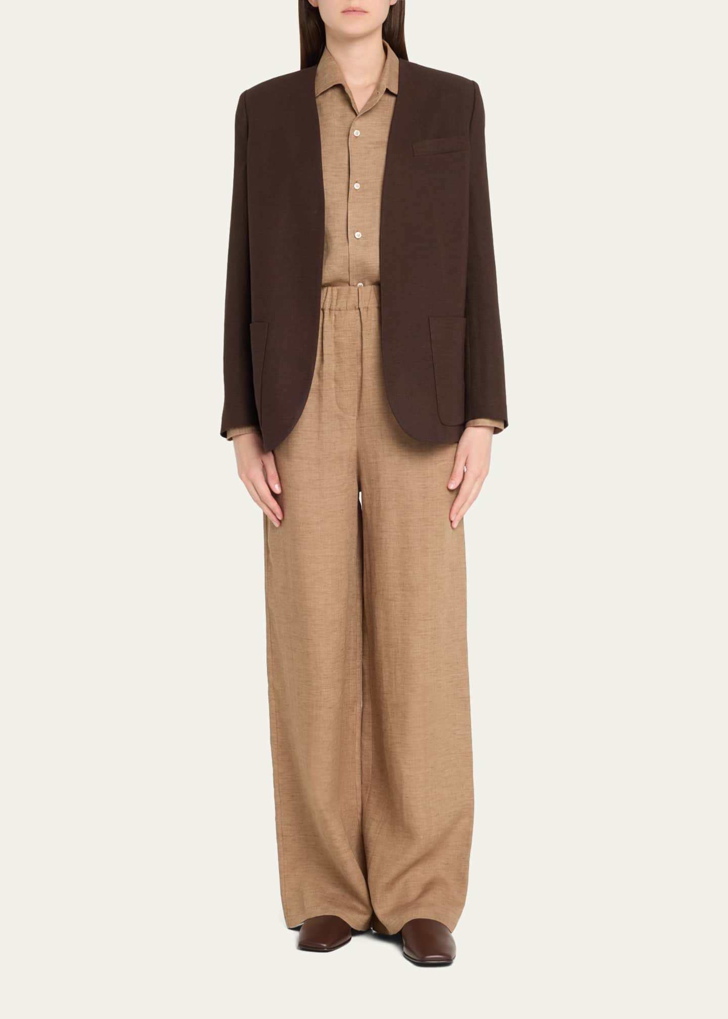 Loro Piana Hanna Open-Front Summer Linen Crepe Jacket - Bergdorf