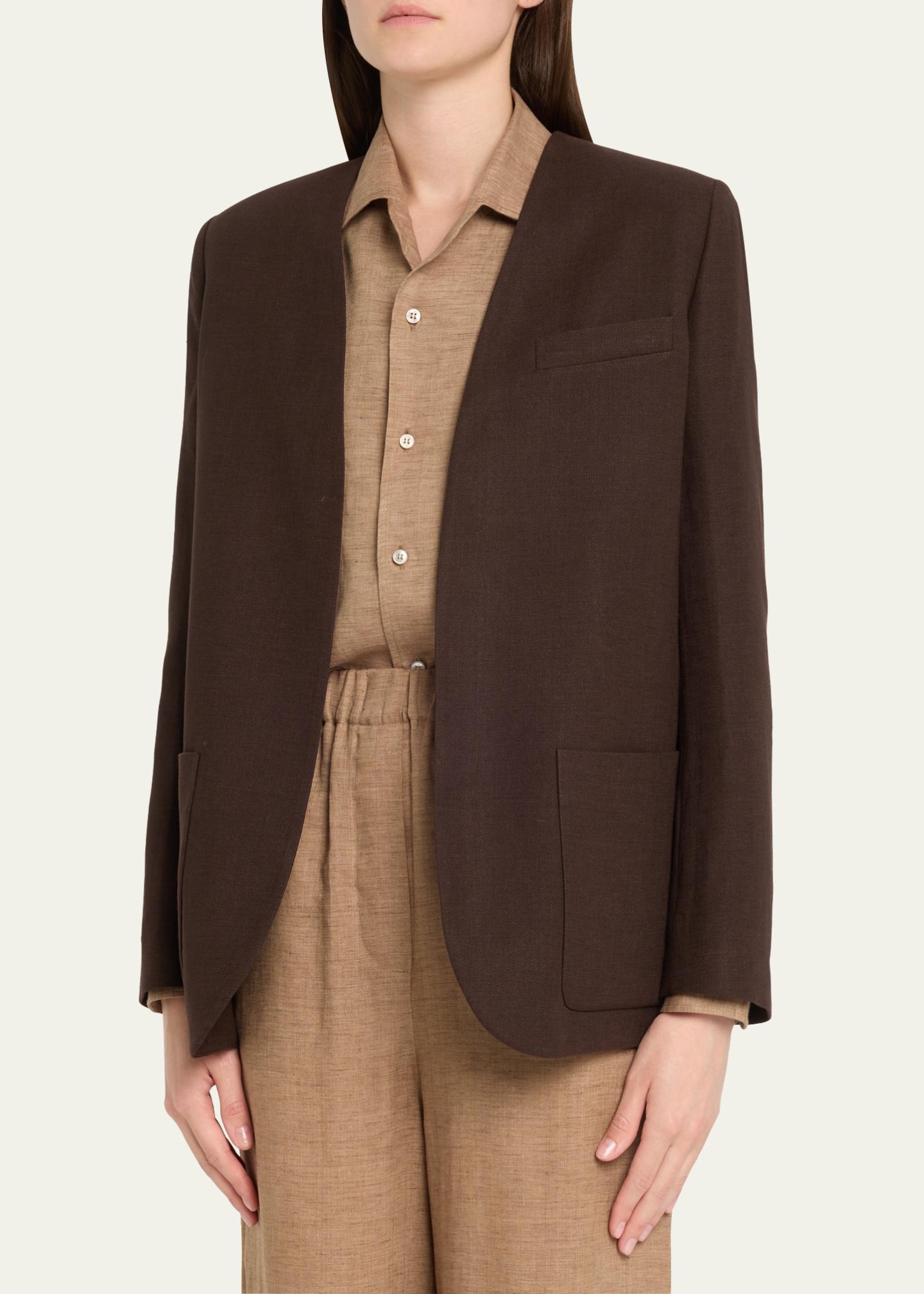 Loro Piana Hanna Open-Front Summer Linen Crepe Jacket - Bergdorf