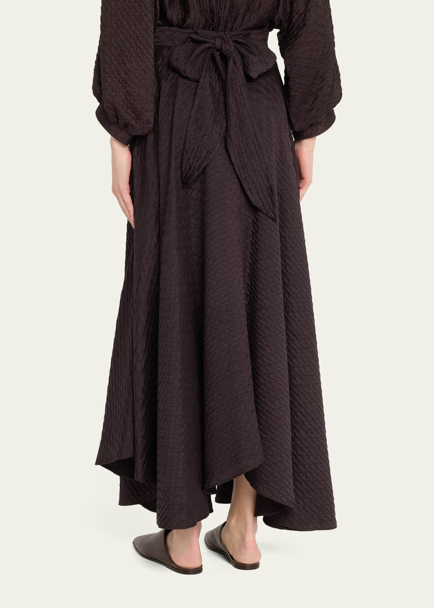 Elise Diamond-Quilted Cloquet Maxi Skirt