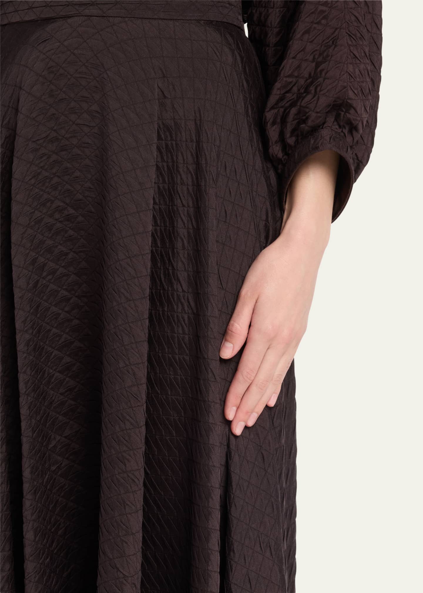 Elise Diamond-Quilted Cloquet Maxi Skirt