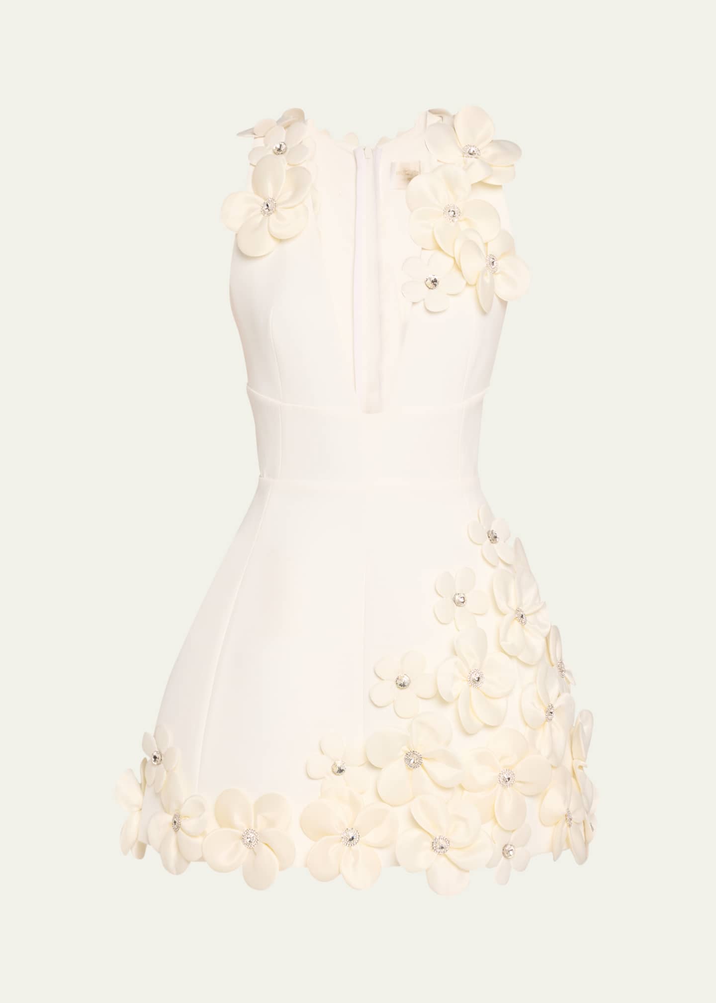 Bronx Banco Estelle Deep V-Neck Floral Applique Mini Dress