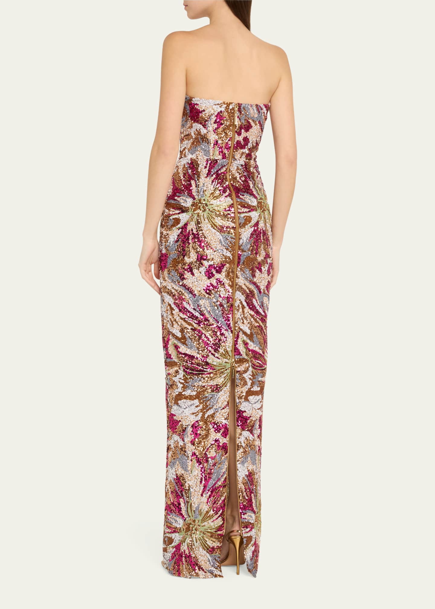 Bronx and Banco Dahlia Strapless Embroidered Sequin Gown Image 3 of 5
