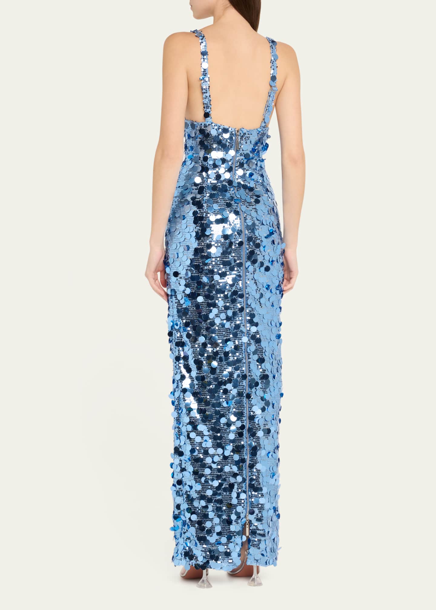Bronx and Banco Allegra Deep V-Neck Sequin Column Gown Image 3 of 5