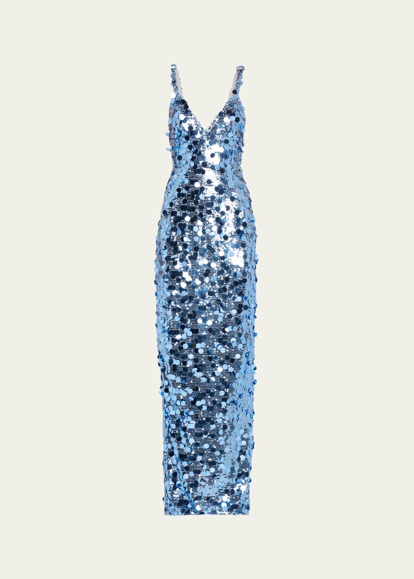 Bronx and Banco Allegra Deep V-Neck Sequin Column Gown Image 1 of 5