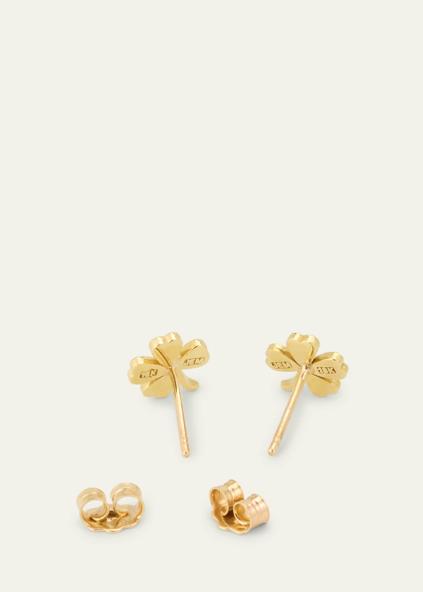 Jennifer Meyer Mini Clover Stud Earrings with Diamonds Image 4 of 4