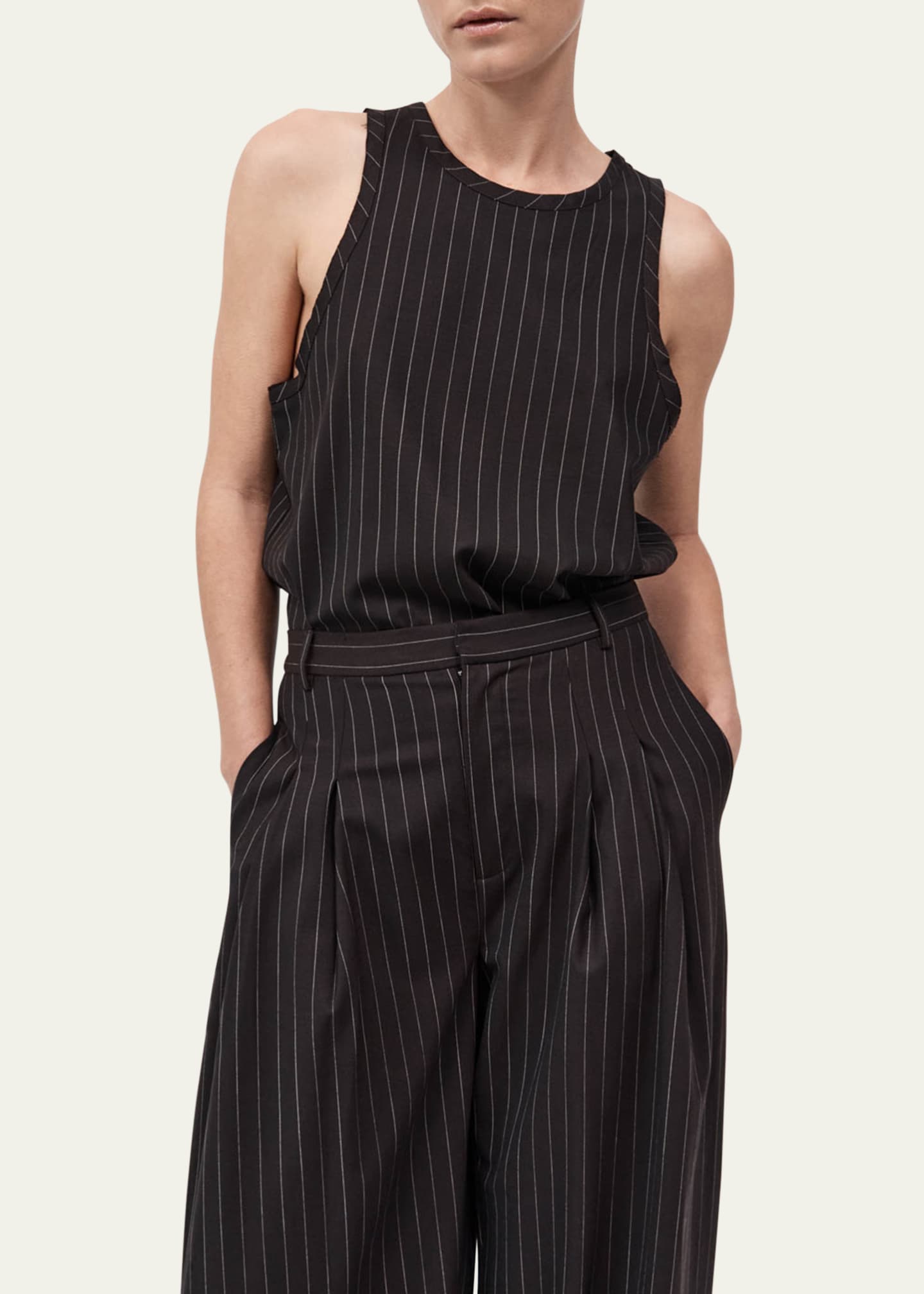 St. Agni Pinstripe Wool Tank Top Image 2 of 5