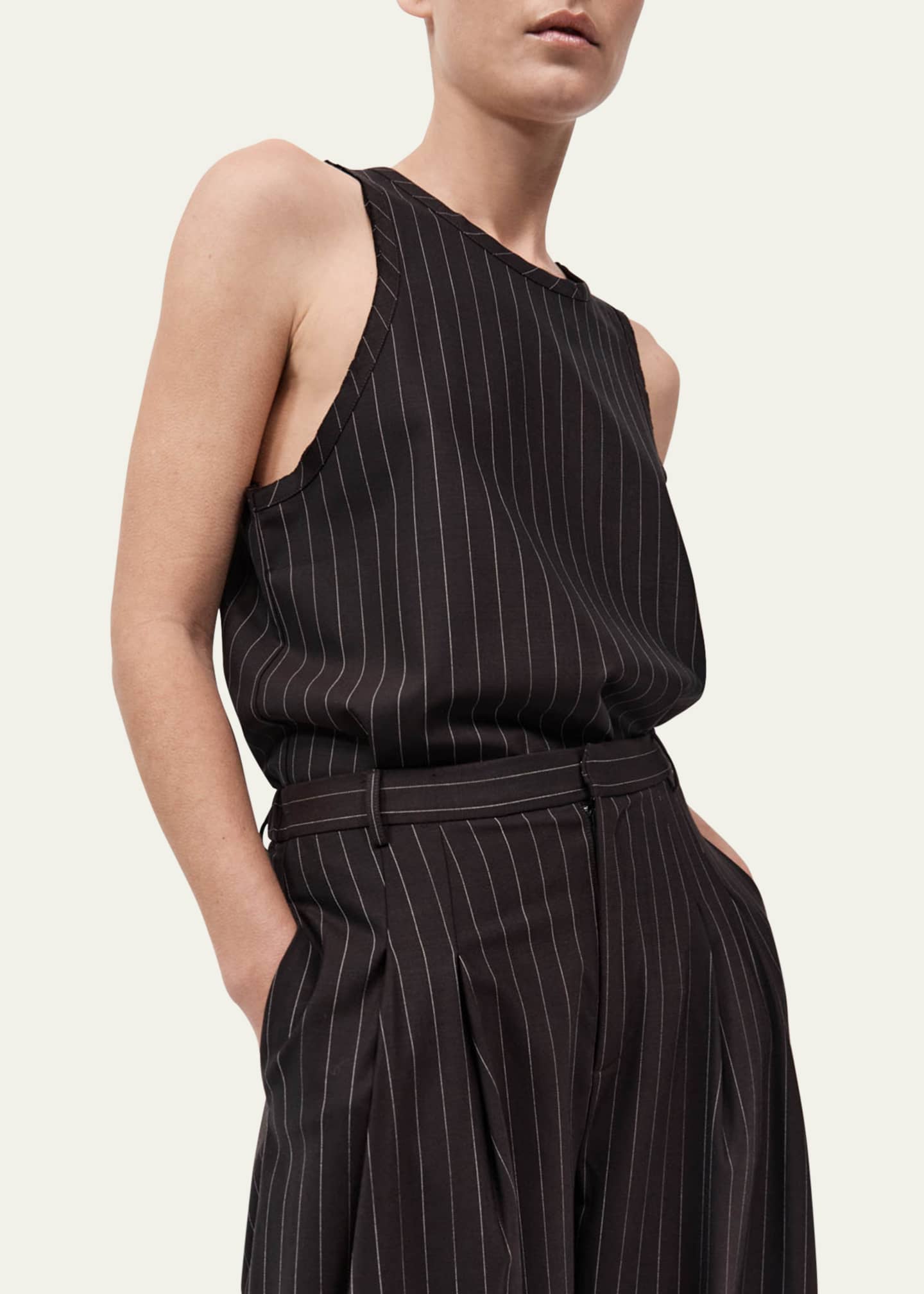 St. Agni Pinstripe Wool Tank Top Image 5 of 5