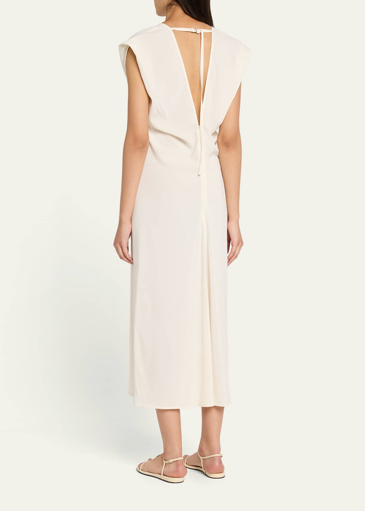 St. Agni Plunge-Neck Draped Maxi Dress Image 3 of 5