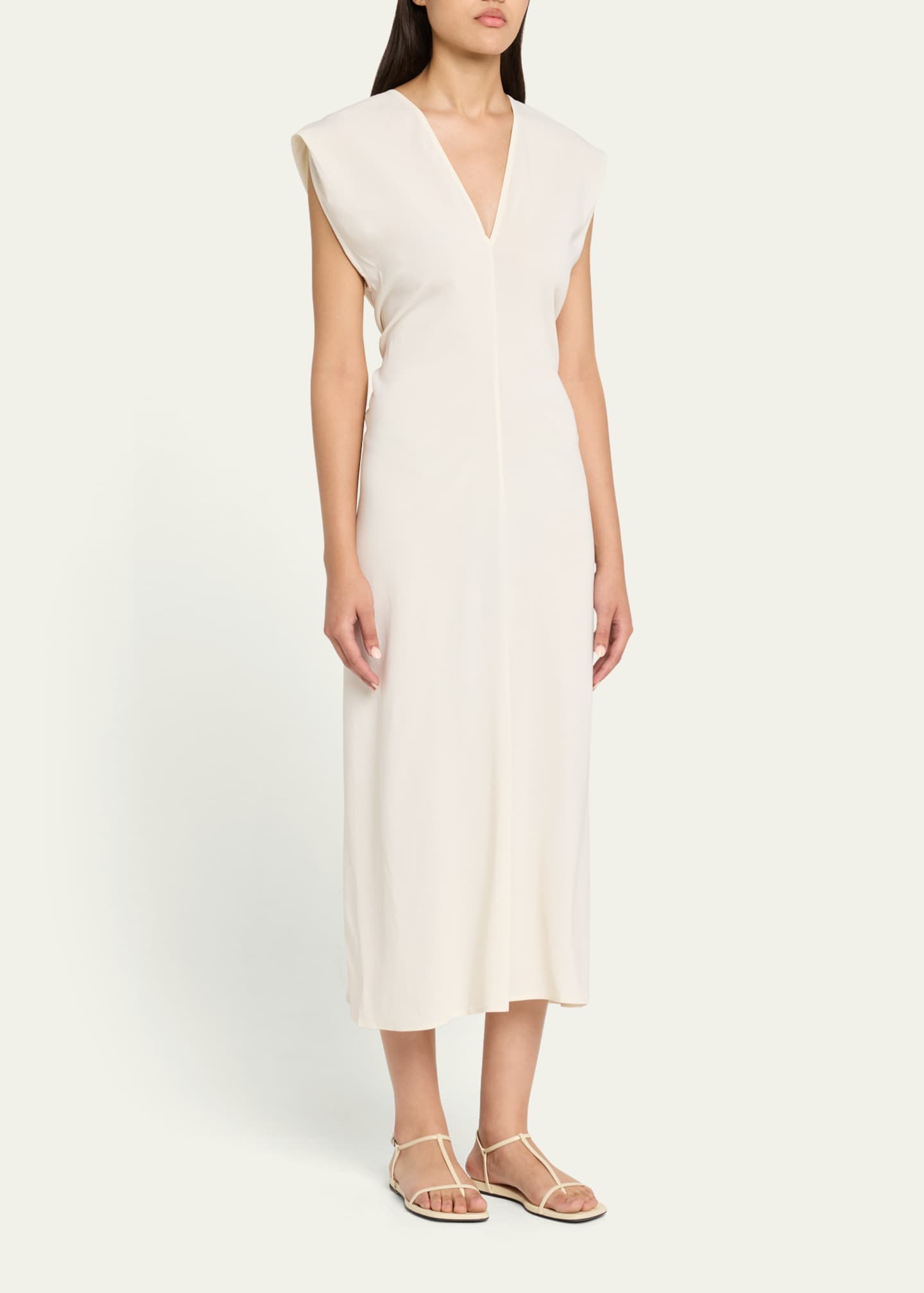 St. Agni Plunge-Neck Draped Maxi Dress Image 4 of 5