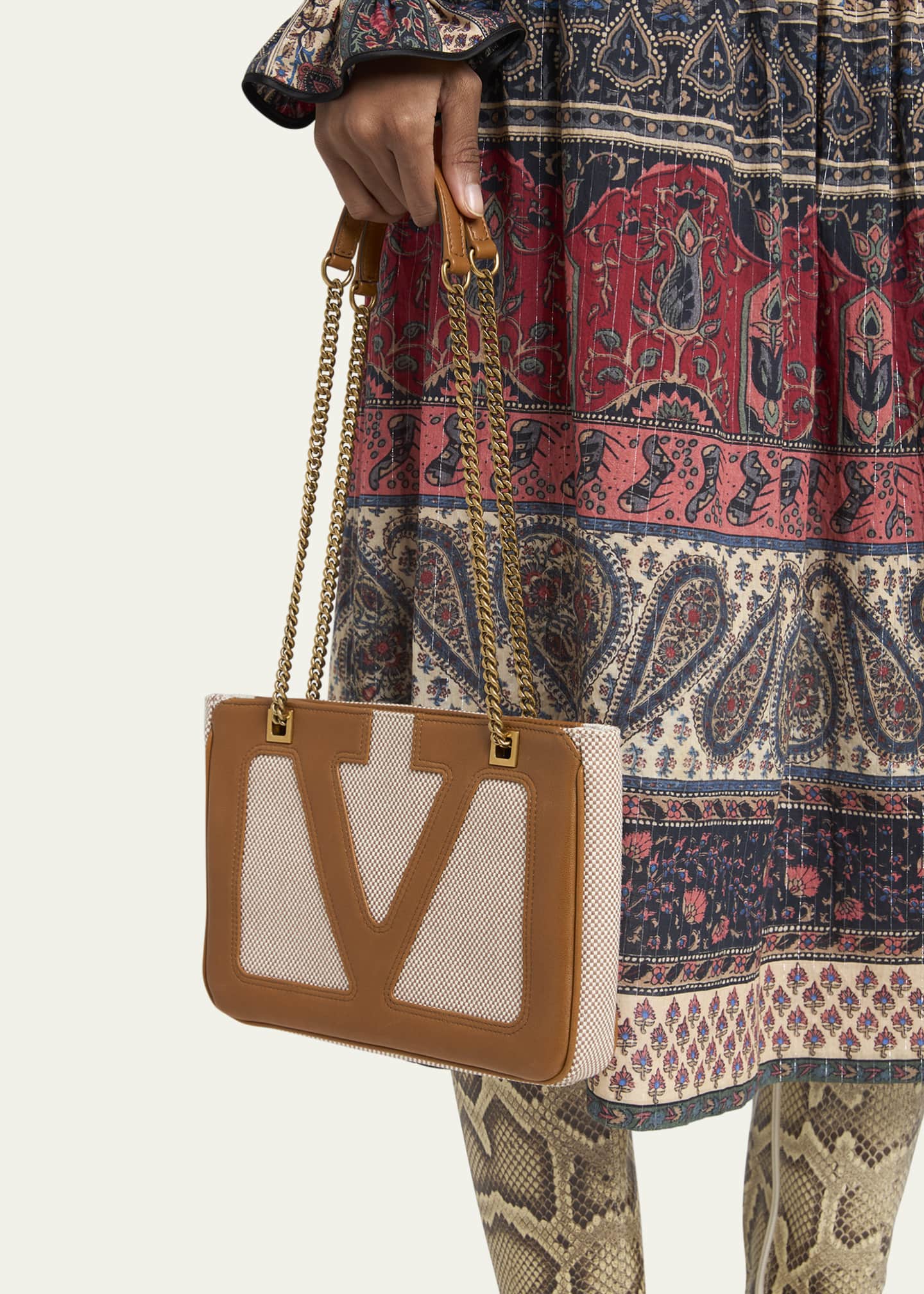 Valentino Garavani Viva Superstar Small VLOGO Canvas Tote Bag