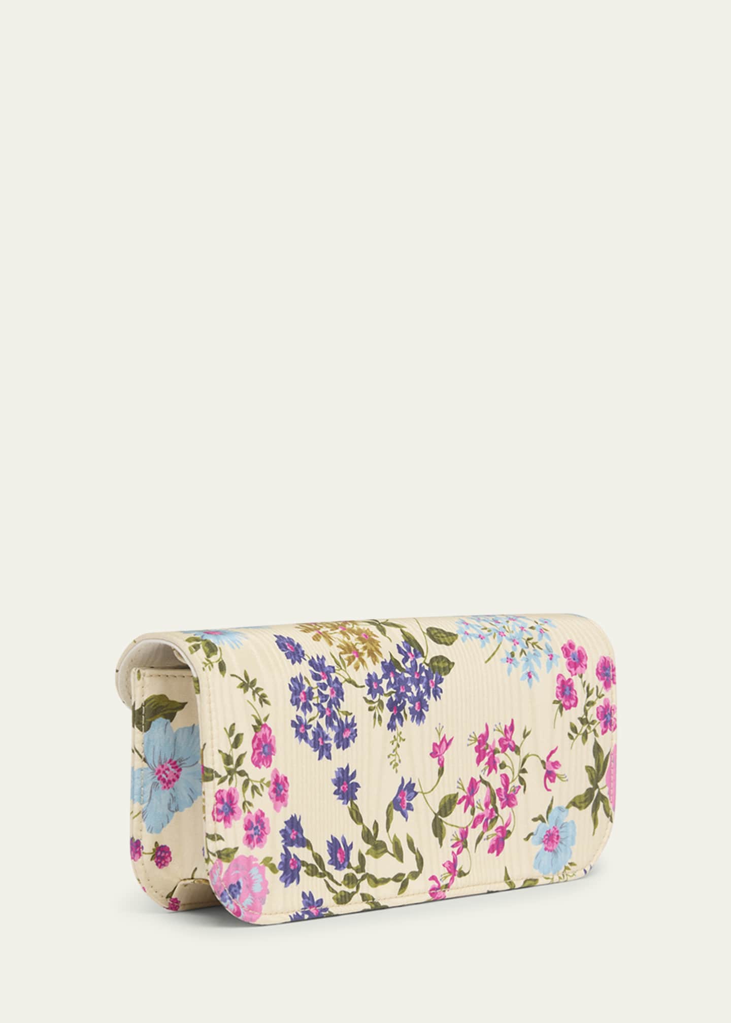 Valentino Garavani Loco VLOGO Moire Floral Satin Clutch Bag Image 3 of 5