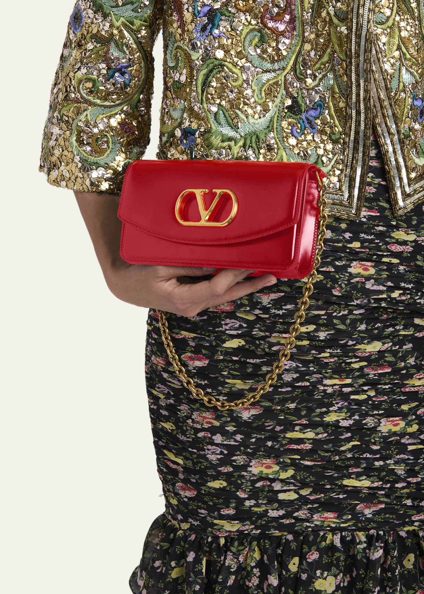 Valentino Garavani Vain Small VLOGO Leather Clutch Bag - Bergdorf