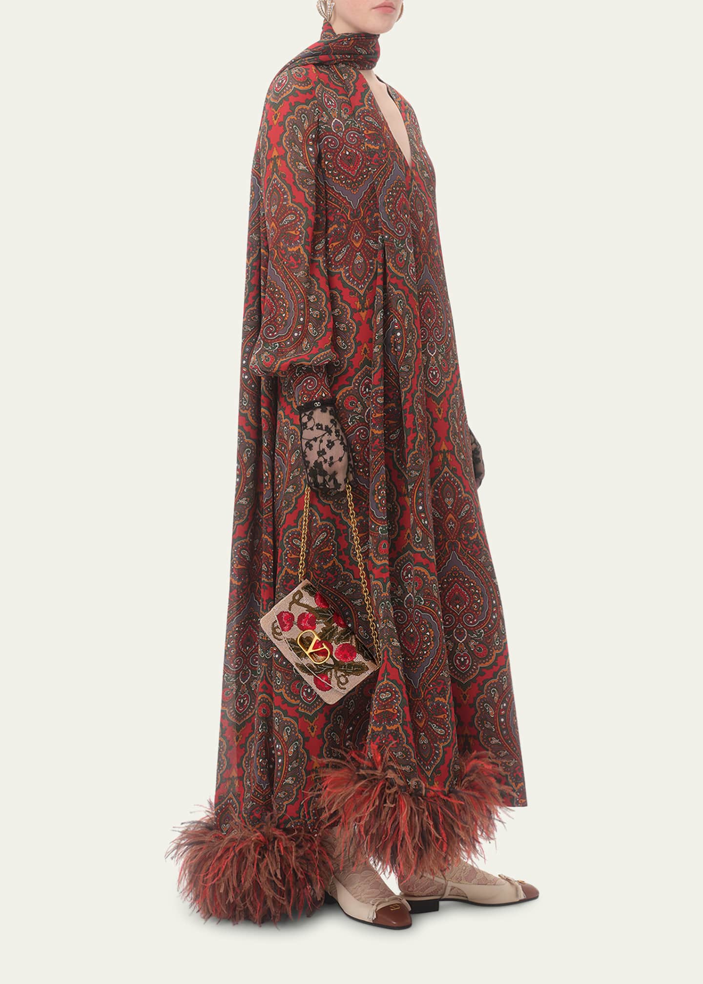 Valentino Garavani Vain Small Cherries Beaded Clutch Bag Image 5 of 5