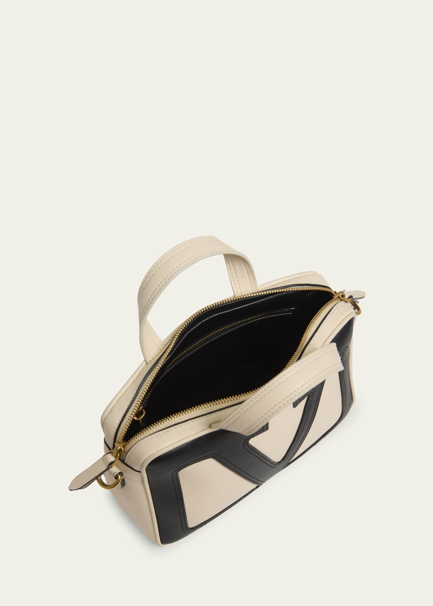 Valentino Garavani Viva Superstar Small VLOGO Leather Duffle Top-Handle Bag Image 3 of 3
