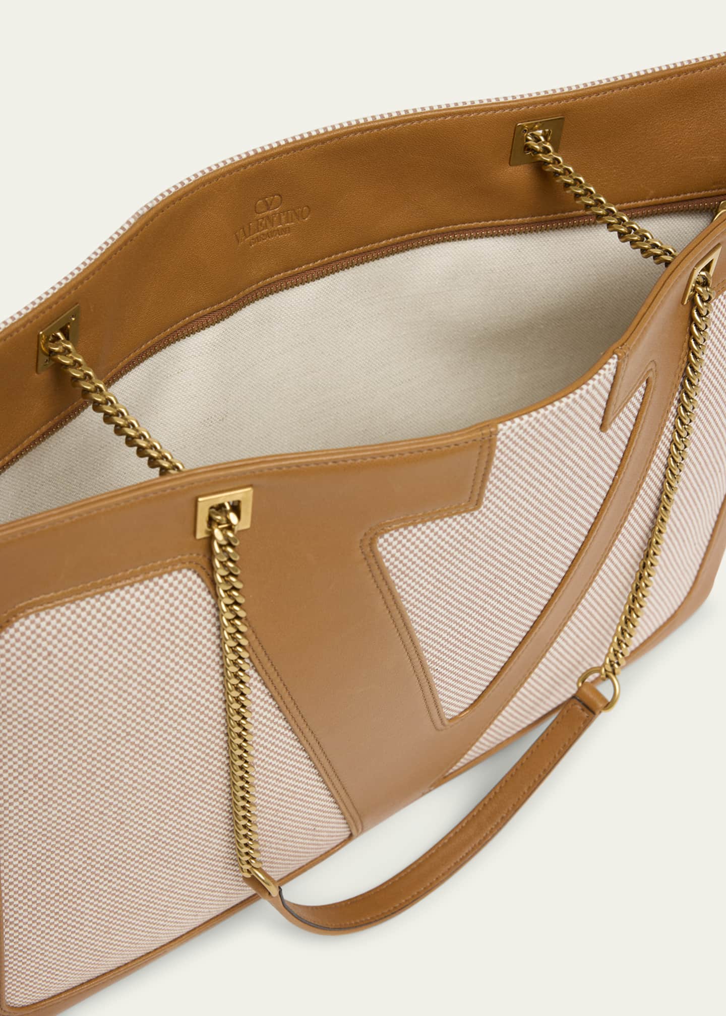 Valentino Garavani Viva Superstar Large VLOGO Canvas Tote Bag Image 4 of 5