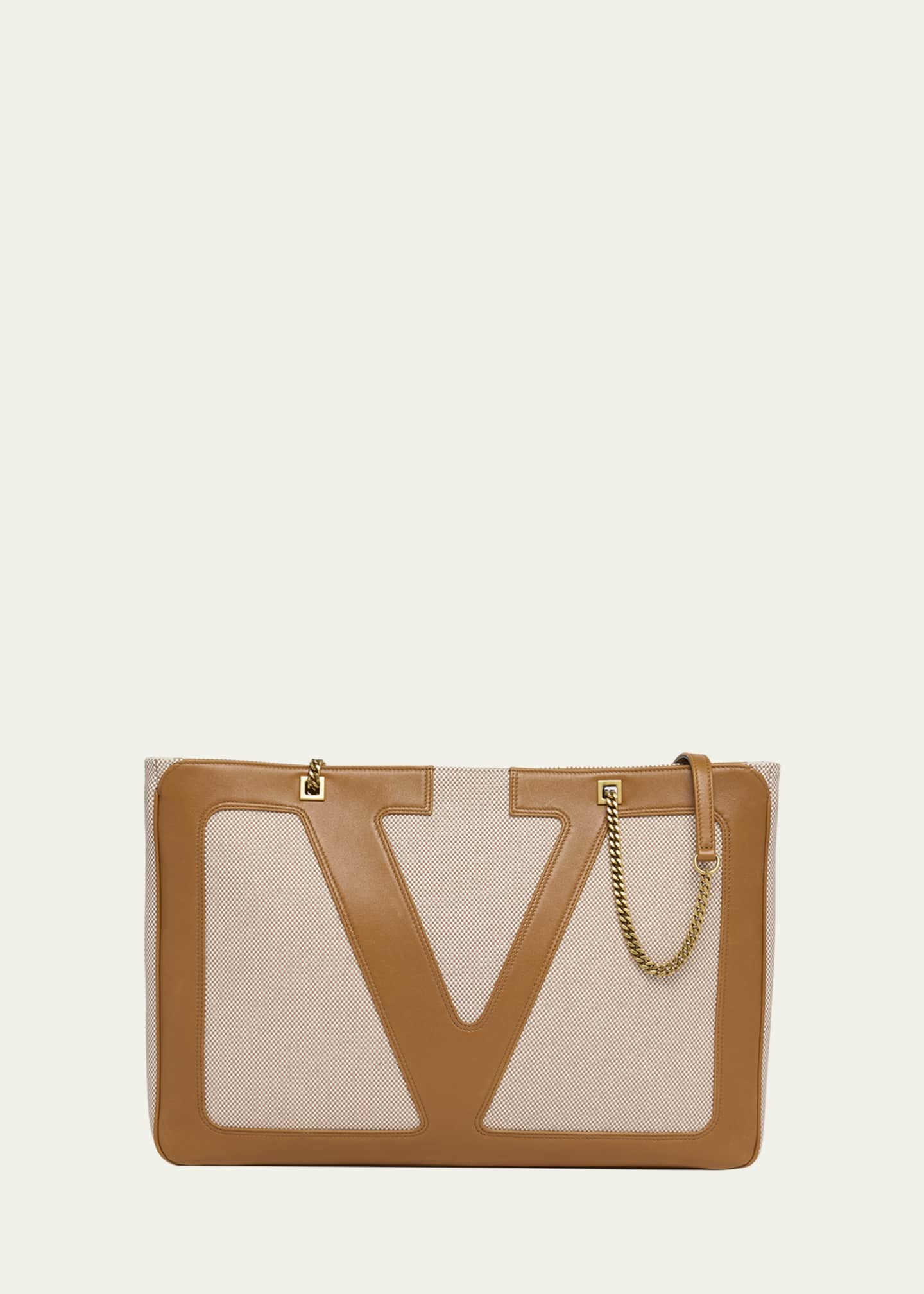 Valentino Garavani Viva Superstar Large VLOGO Canvas Tote Bag Image 1 of 5