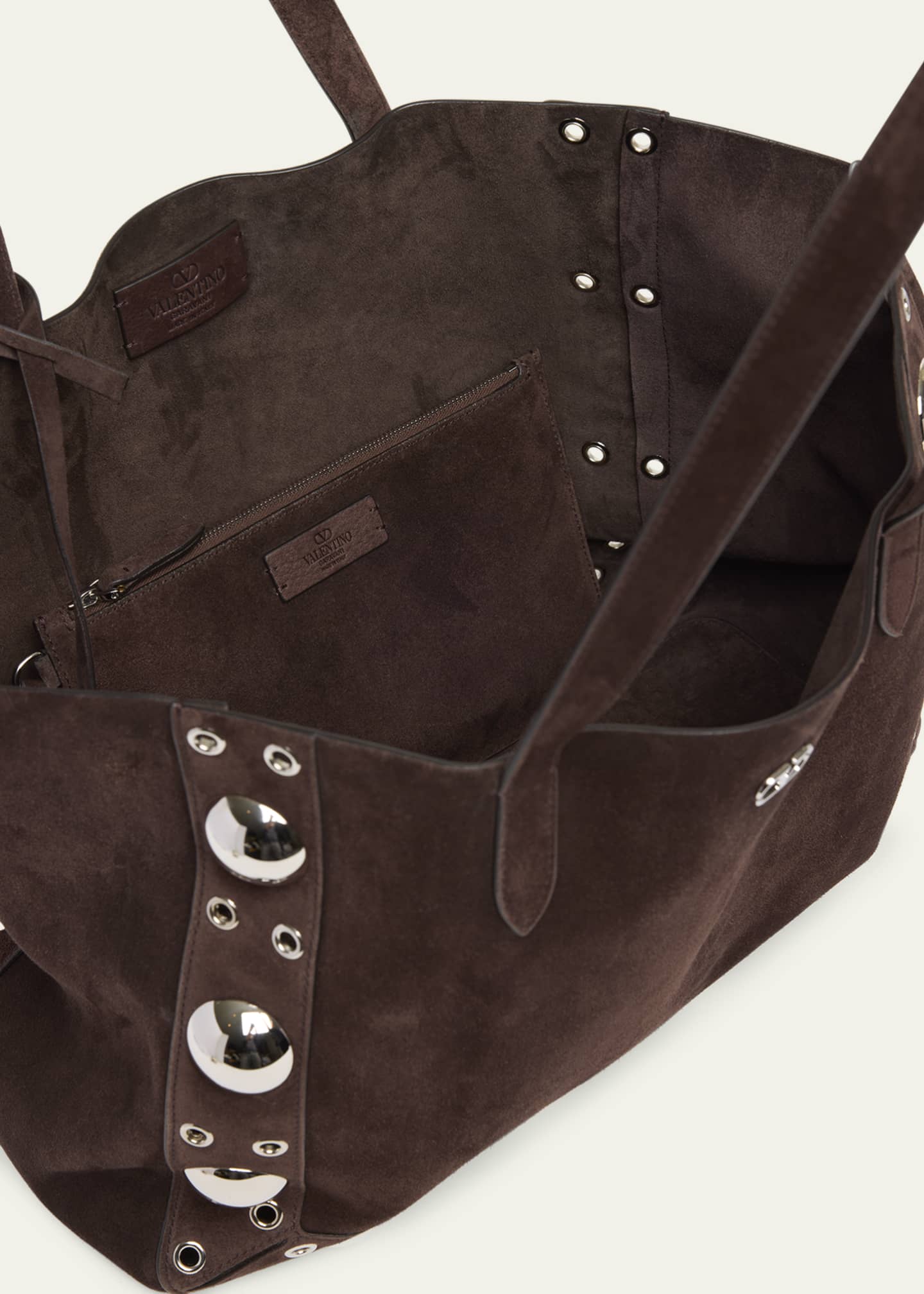 Valentino Garavani Nellcote Studded Suede Tote Bag Image 4 of 5
