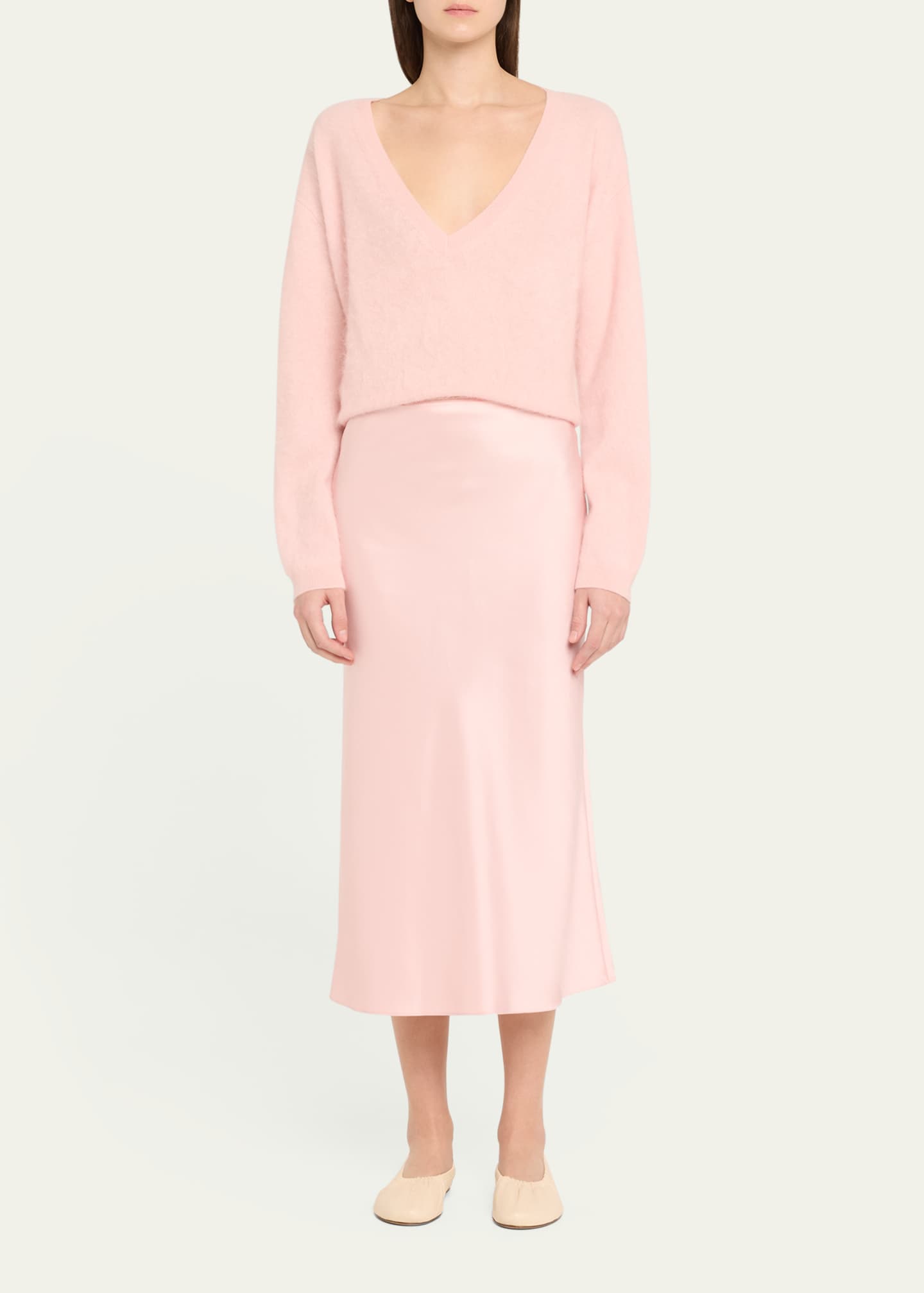 Alice + Olivia Maeve Mid-Length Slip Skirt Image 2 of 5