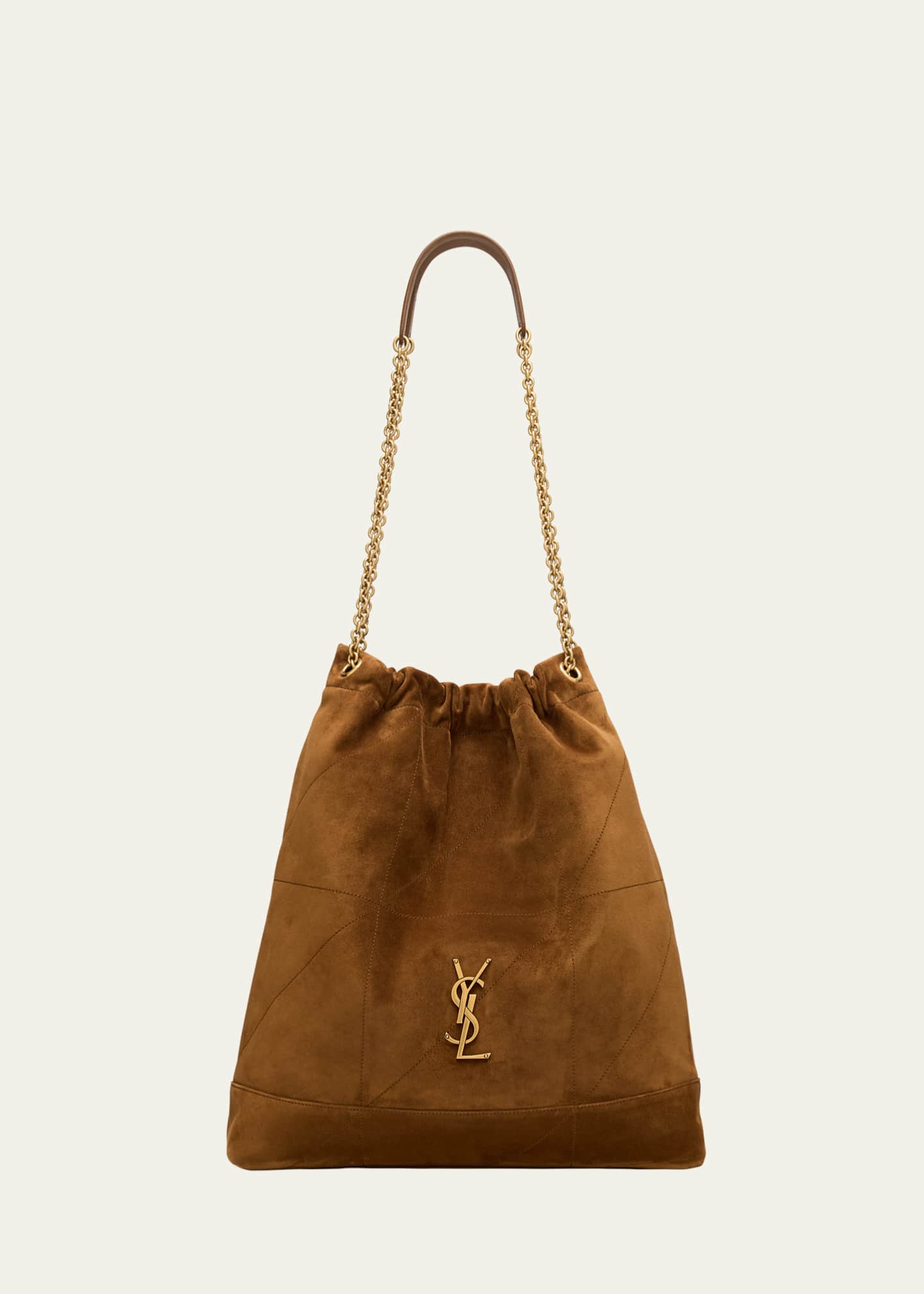 Saint Laurent Jamie Large Pochon YSL Shoulder Bag in Quilted Suede Image 1 of 5