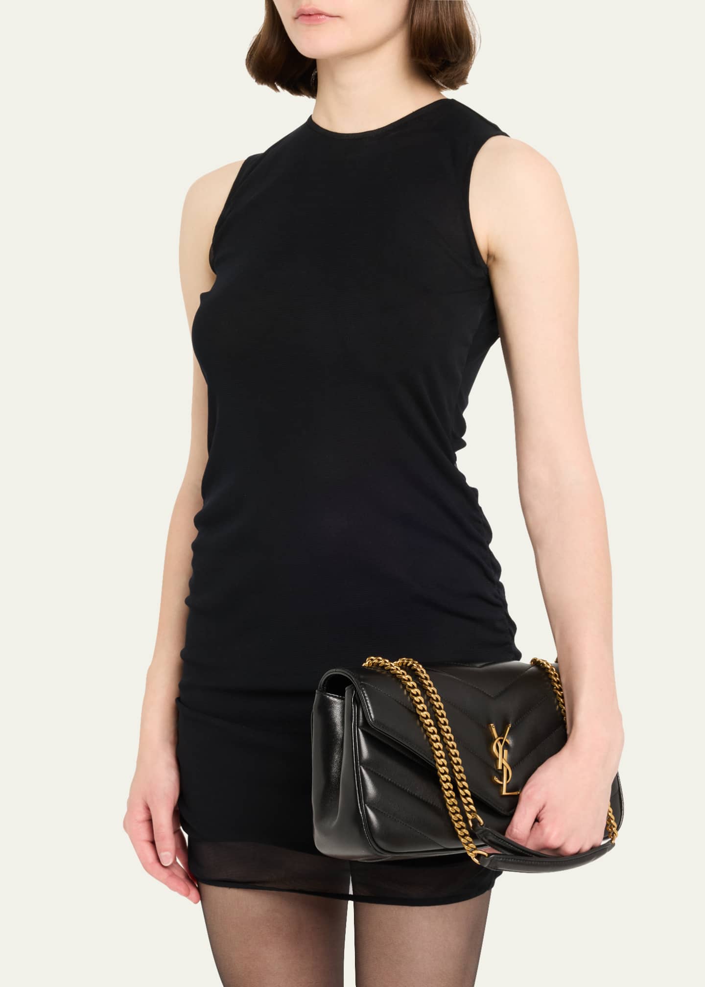 Saint Laurent Loulou Medium YSL Chain Shoulder Bag in