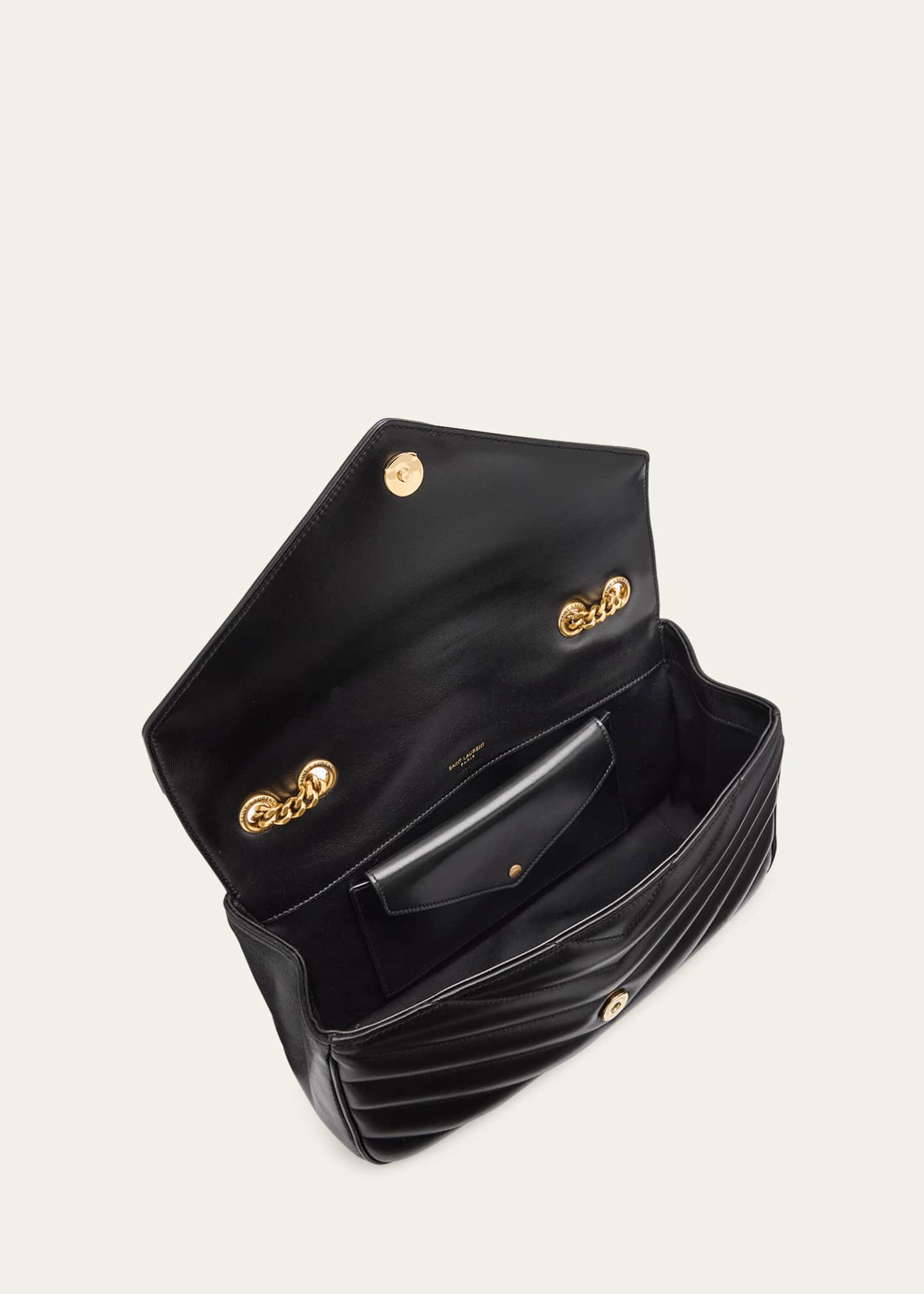 【SAINT LAURENT】CHAIN SHOUDLER BAG Saint Laurent - Flat Shoulder Bag On Chain
