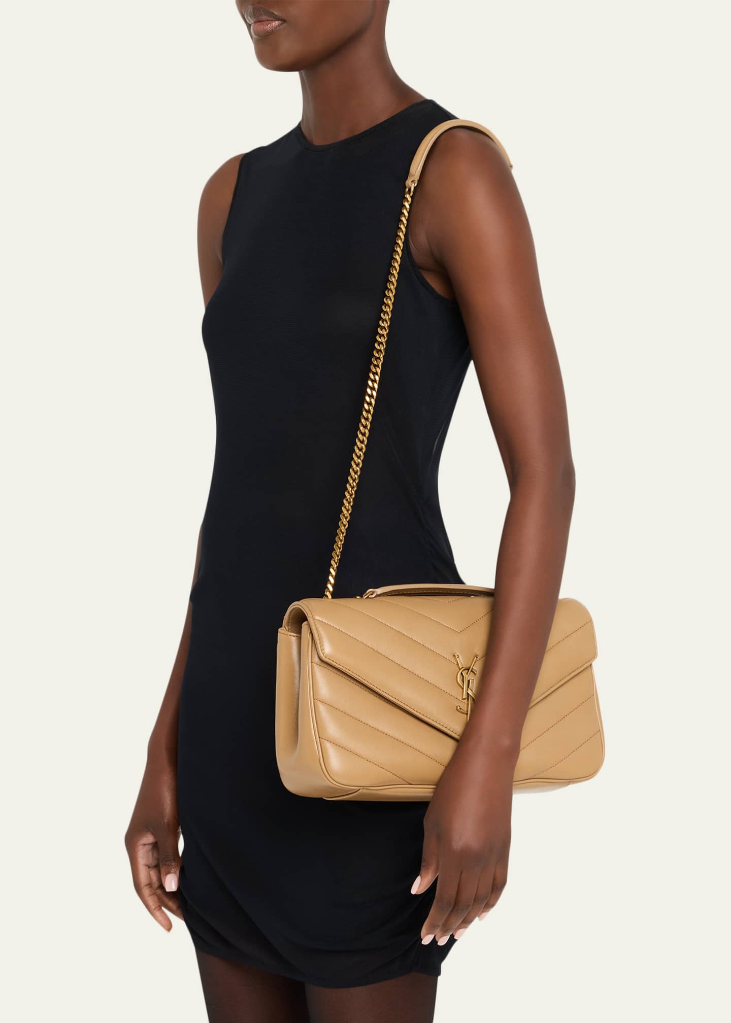 Saint Laurent Loulou Medium YSL Chain Shoulder Bag in