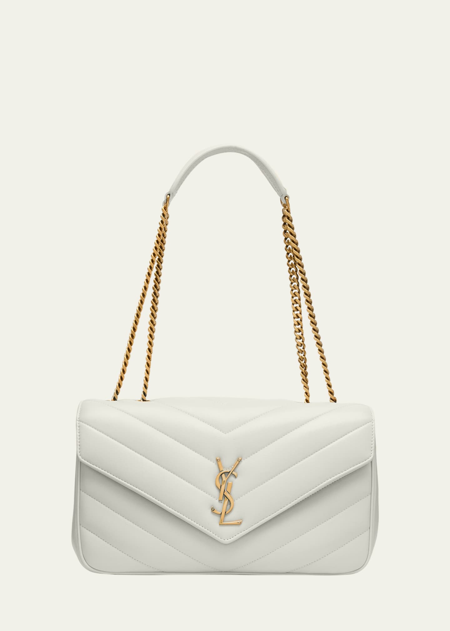 Saint Laurent Loulou Medium YSL Chain Shoulder Bag in Quilted Leather Image 1 of 6