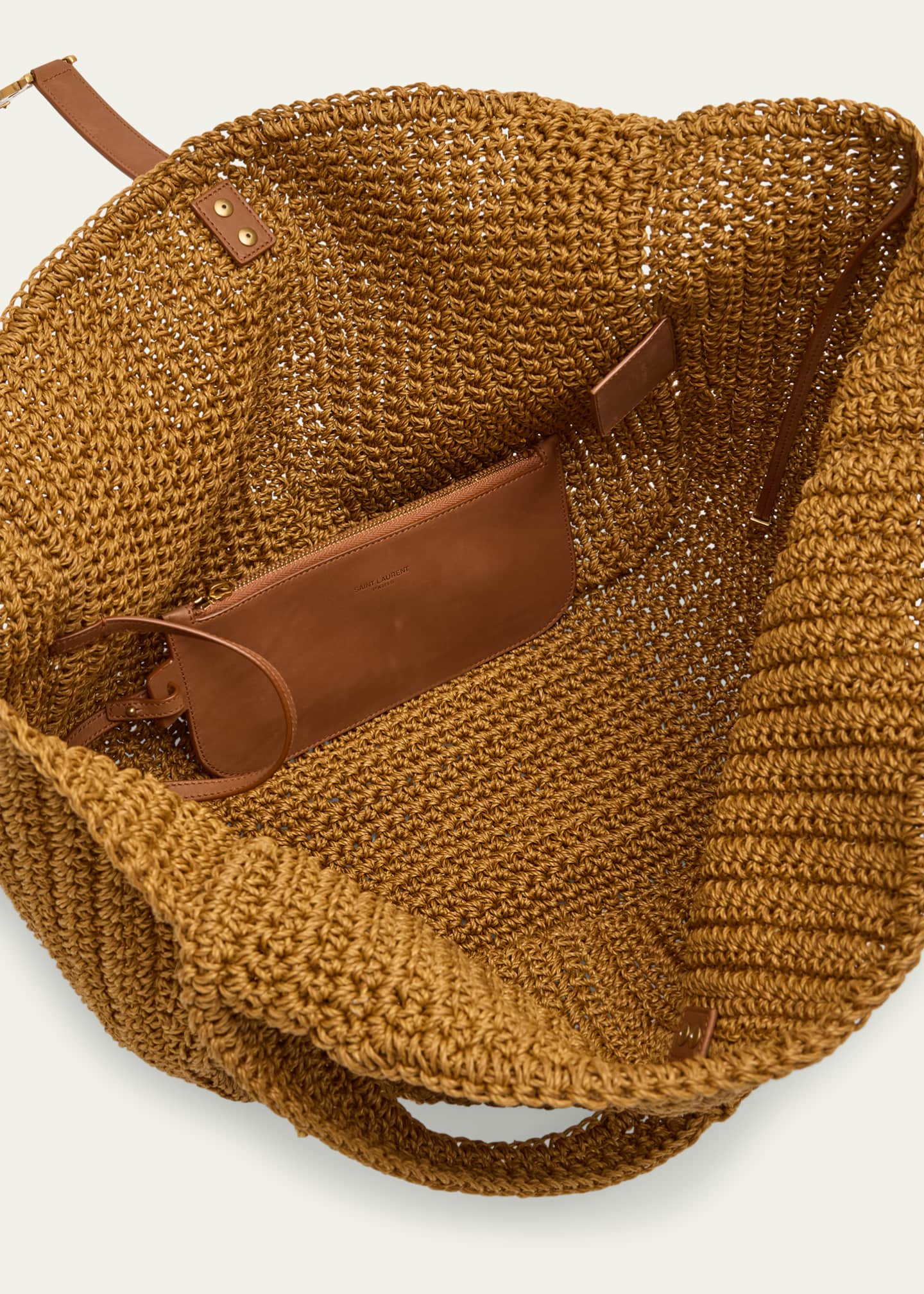 Saint Laurent Bea YSL Tote Bag in Cord and Leather Image 4 of 6