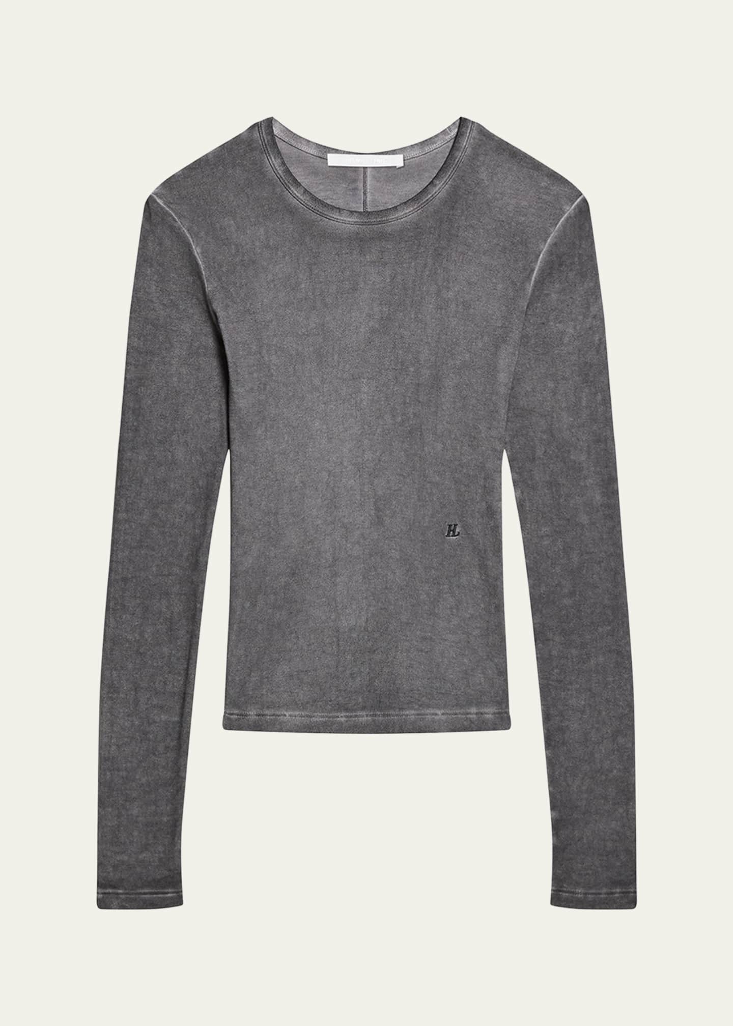 Helmut Lang Long-Sleeve Garment-Dyed Tee Image 1 of 4