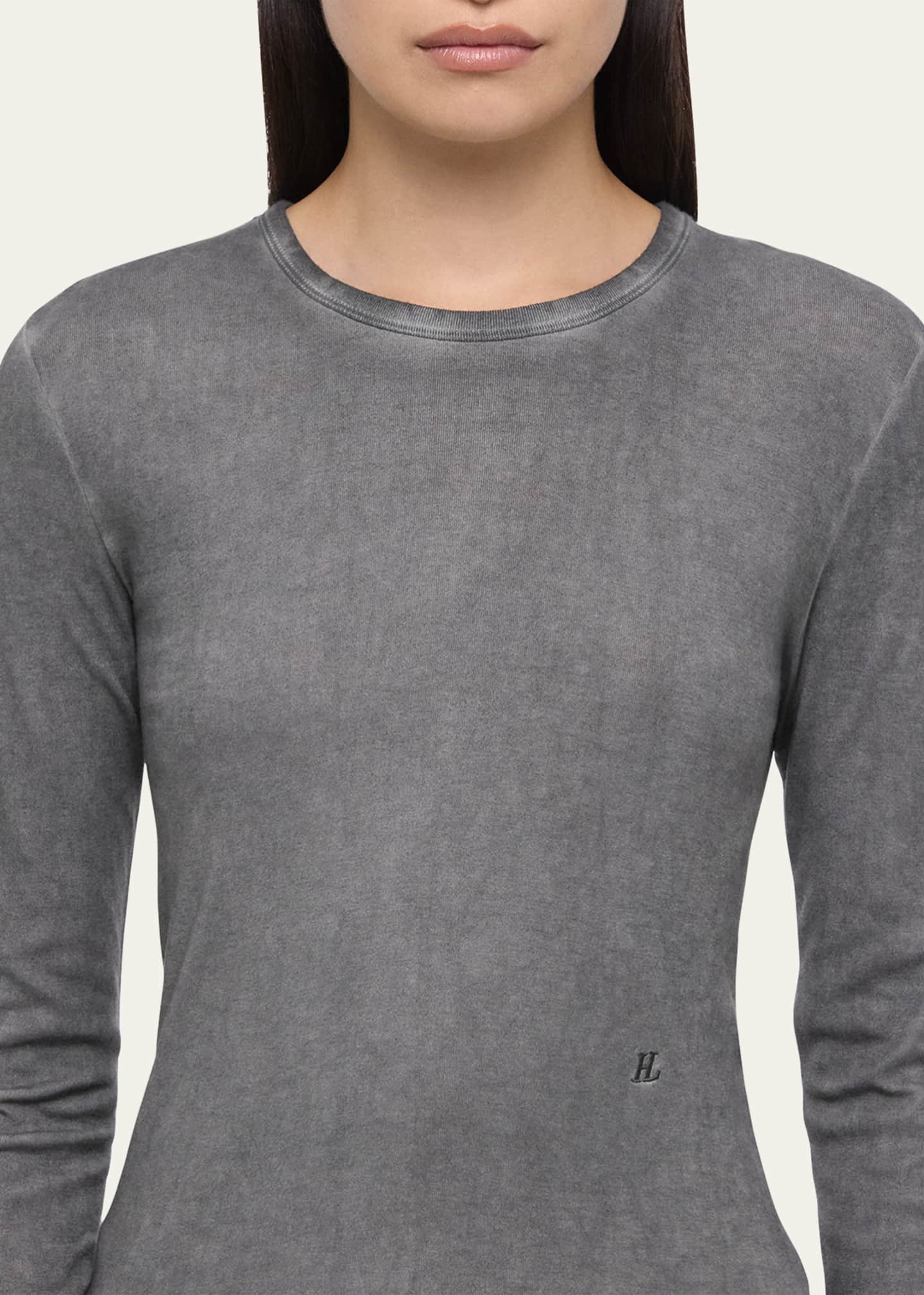 Helmut Lang Long-Sleeve Garment-Dyed Tee Image 4 of 4