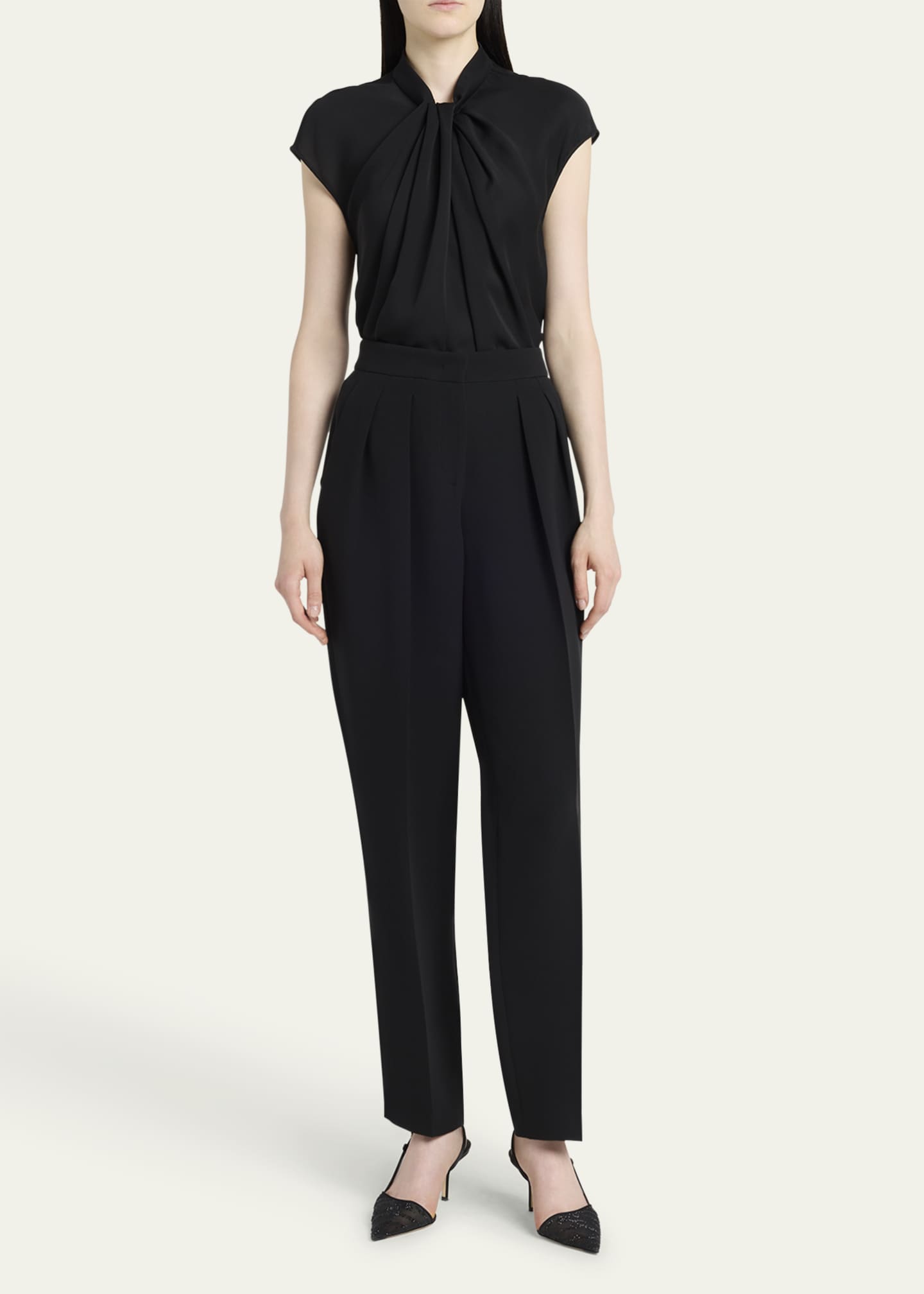 Giorgio Armani Pleated Silk Trousers Image 2 of 5