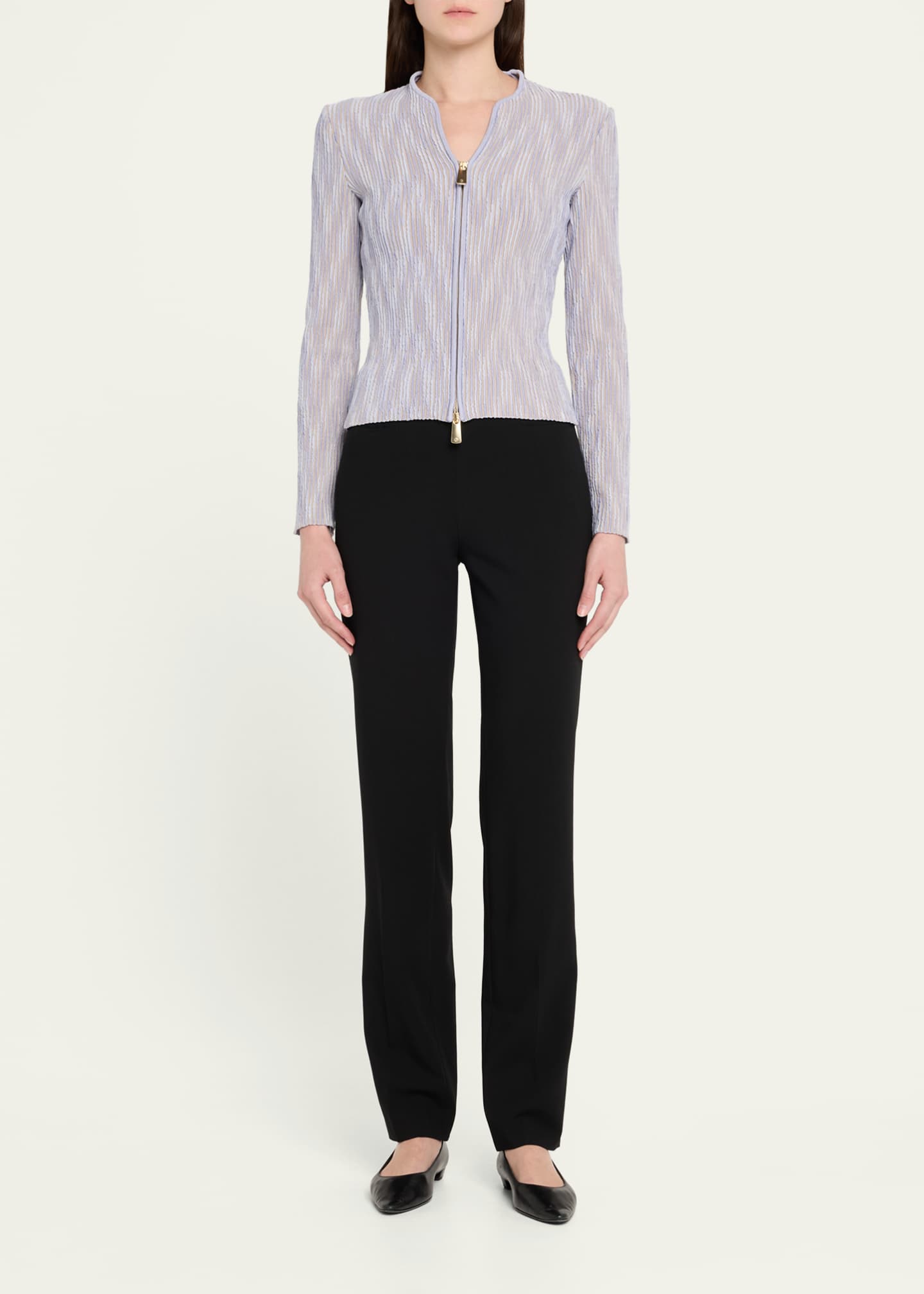 Giorgio Armani Small Ruffled Zip-Up Jacket Image 2 of 5