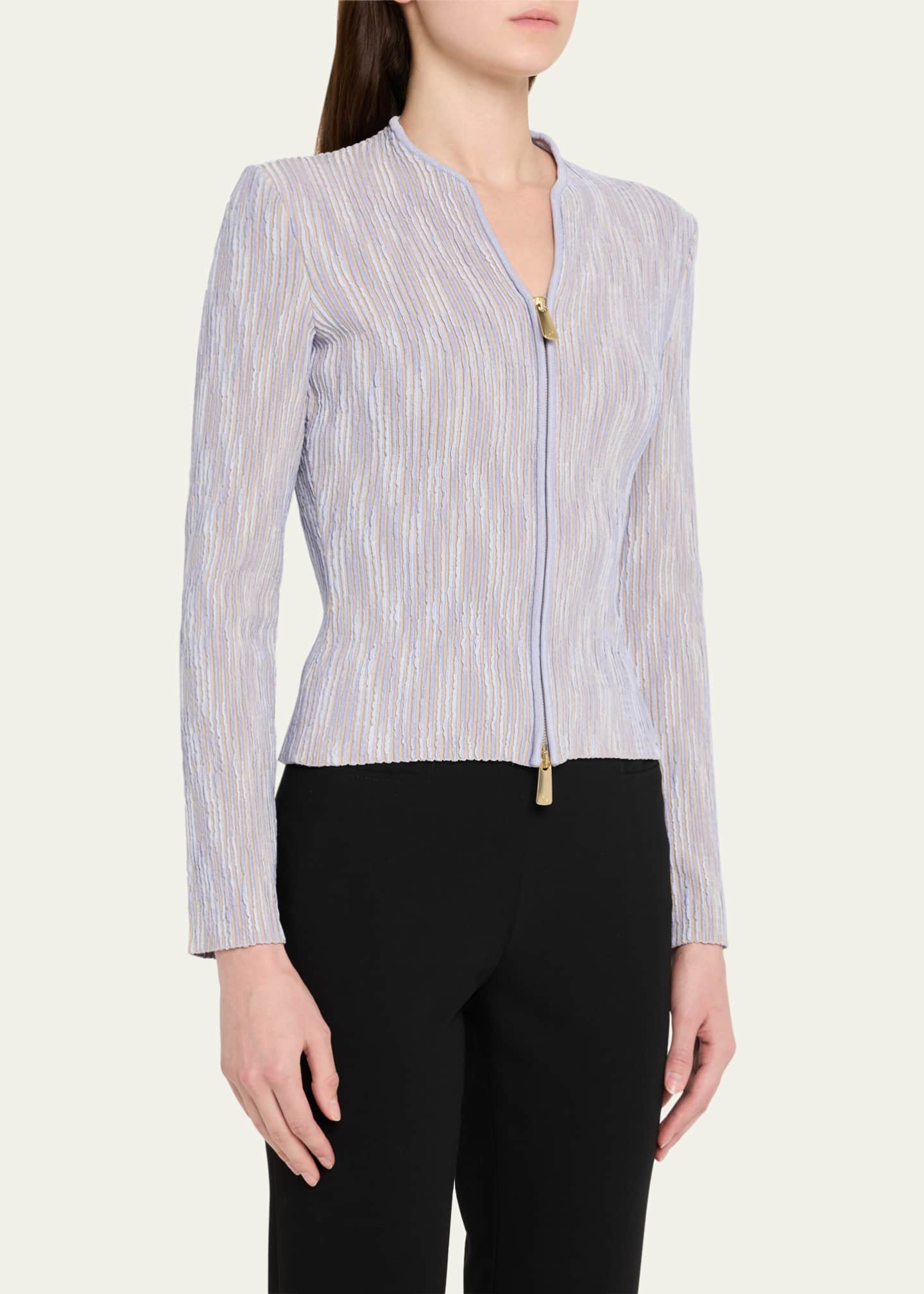Giorgio Armani Small Ruffled Zip-Up Jacket Image 4 of 5