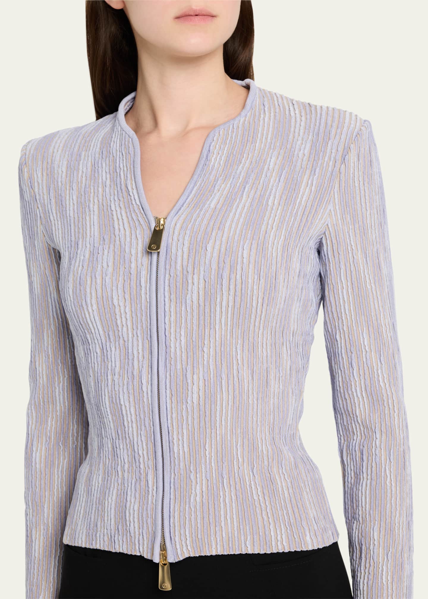 Giorgio Armani Small Ruffled Zip-Up Jacket Image 5 of 5