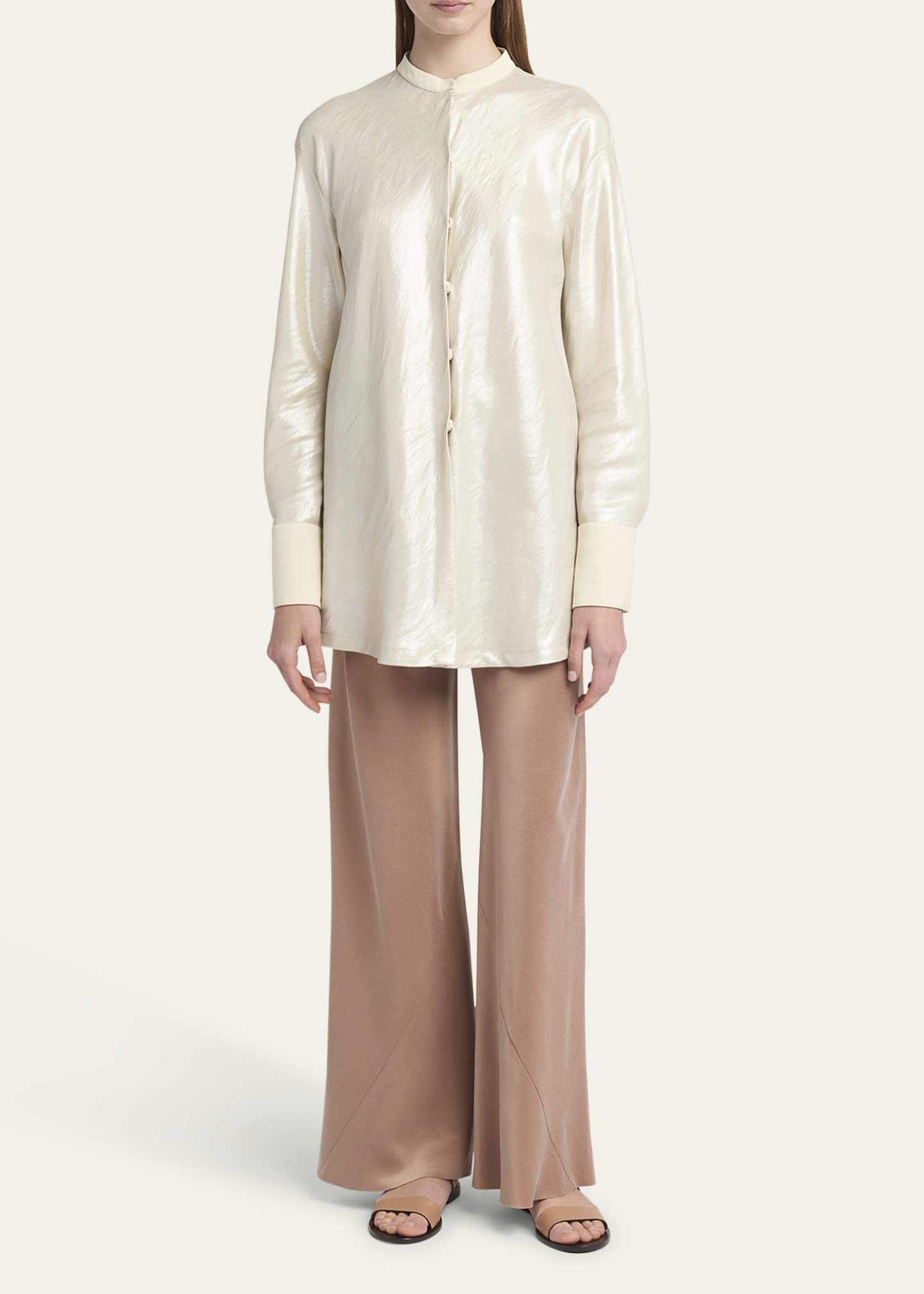 Giorgio Armani Button Down Viscose-Blend Shirt Image 2 of 5