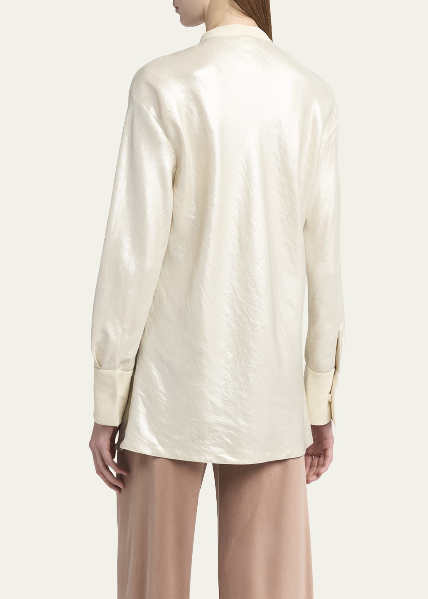Giorgio Armani Button Down Viscose-Blend Shirt Image 3 of 5