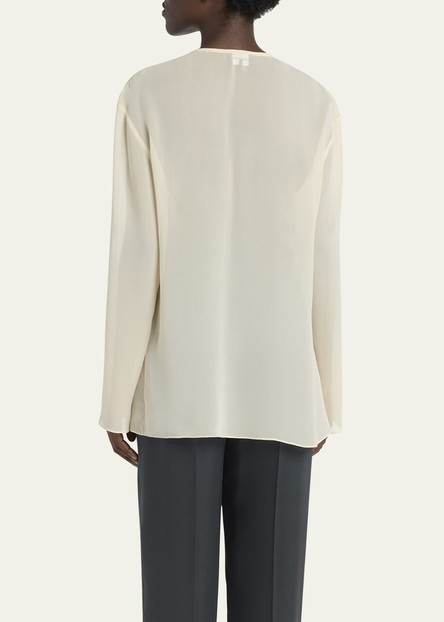 Giorgio Armani Pleated Silk Blouse Image 3 of 5