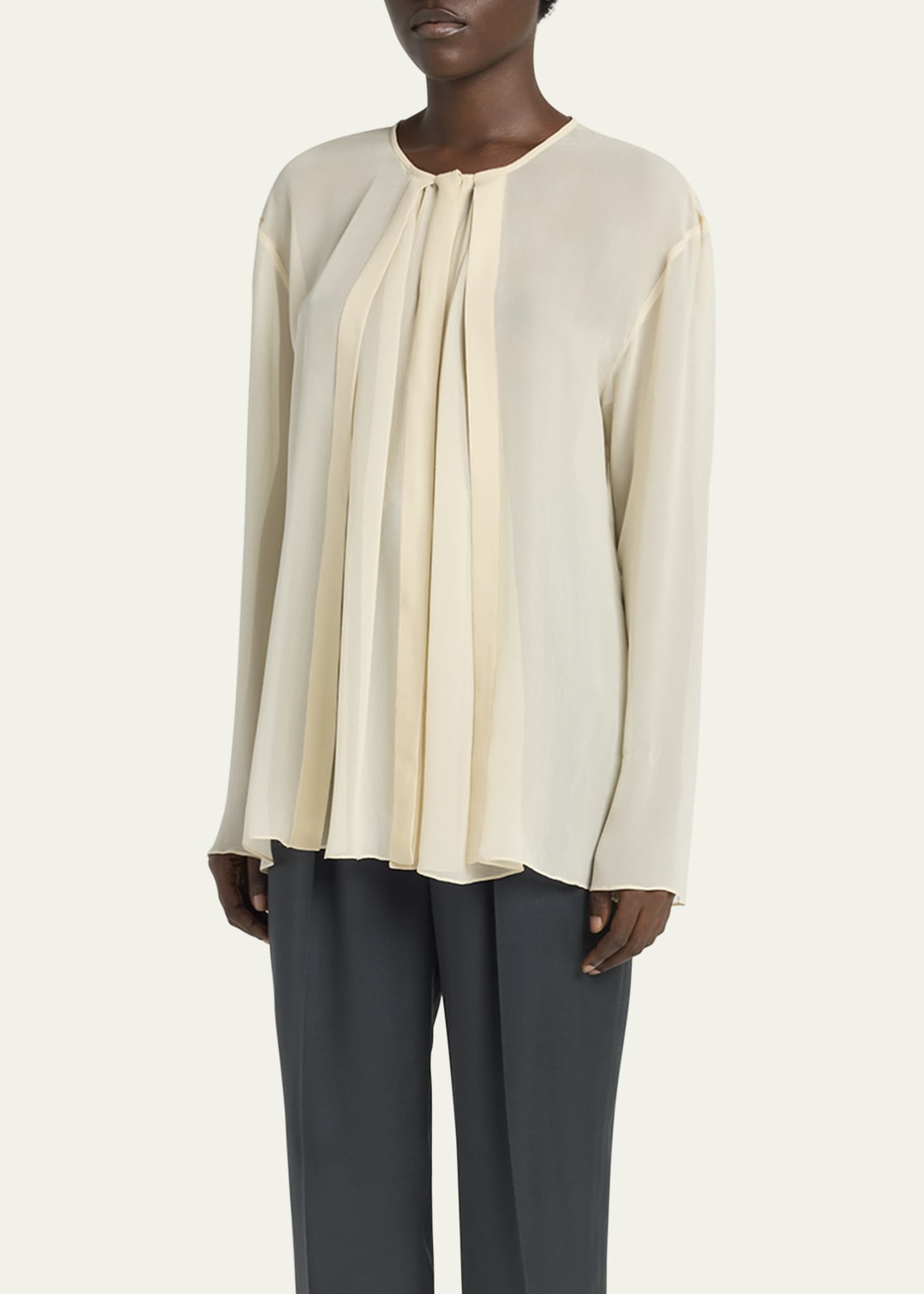 Giorgio Armani Pleated Silk Blouse Image 4 of 5