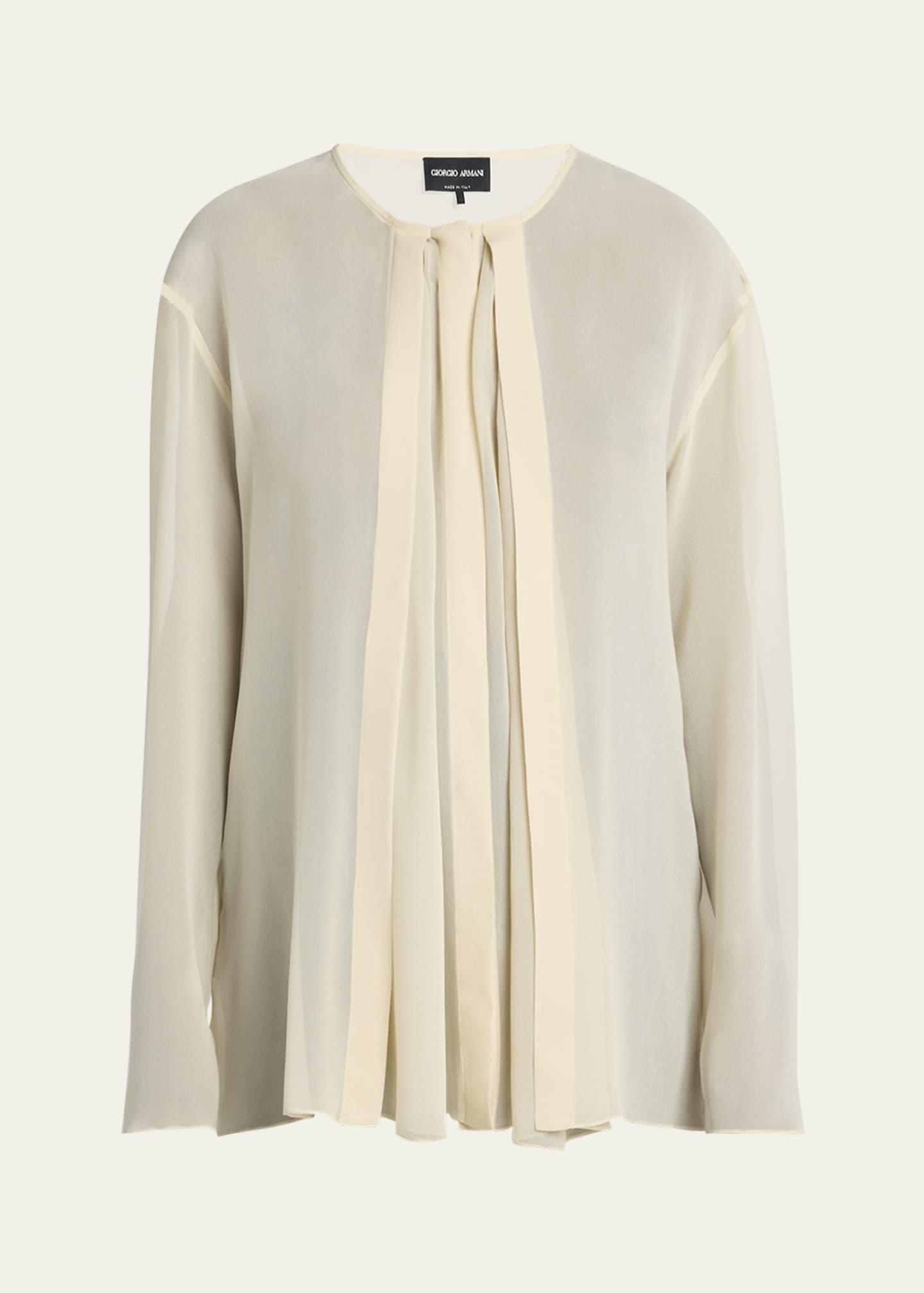 Giorgio Armani Pleated Silk Blouse Image 1 of 5