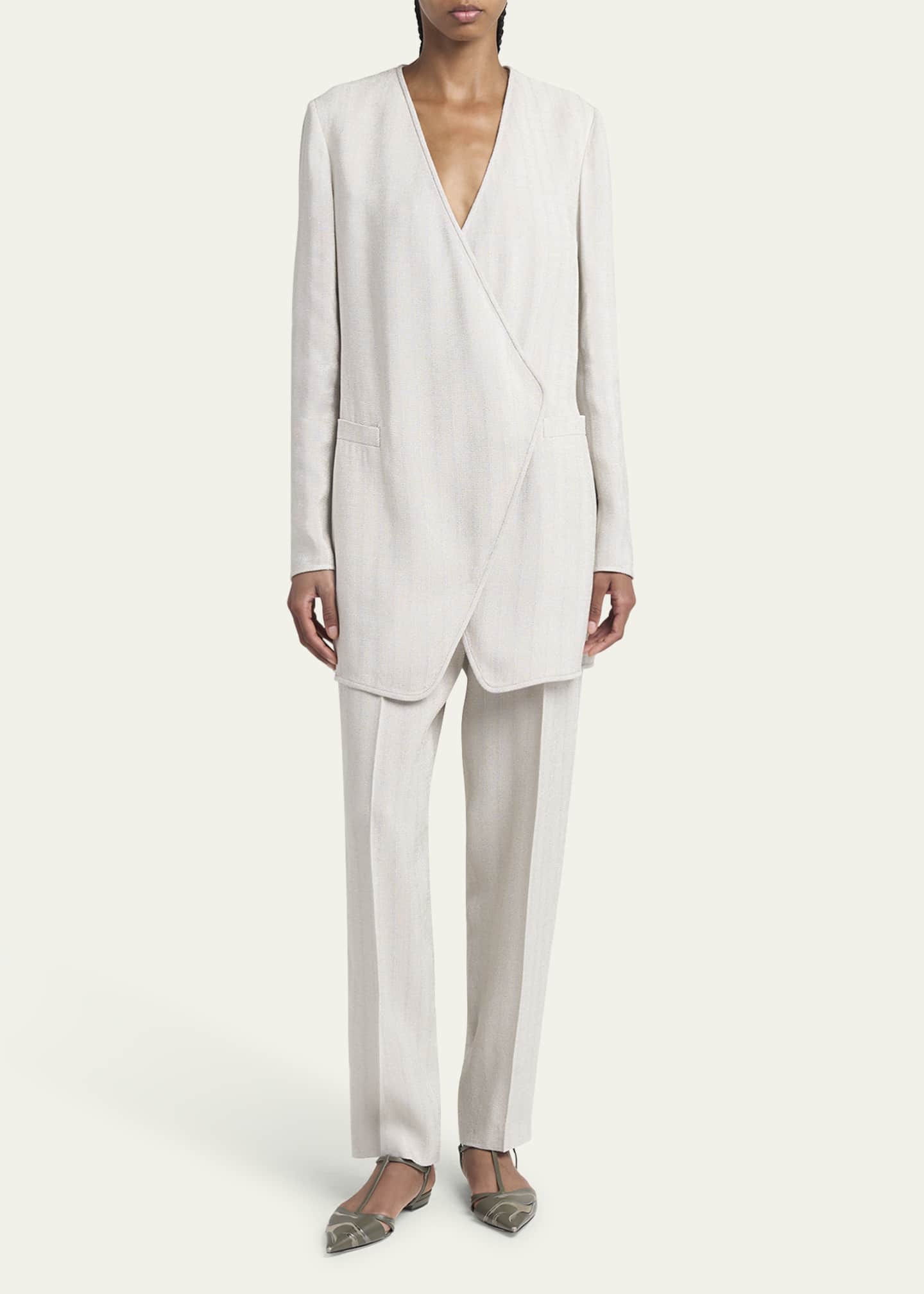 Giorgio Armani V-Neck Viscose Blend Jacket Image 2 of 5