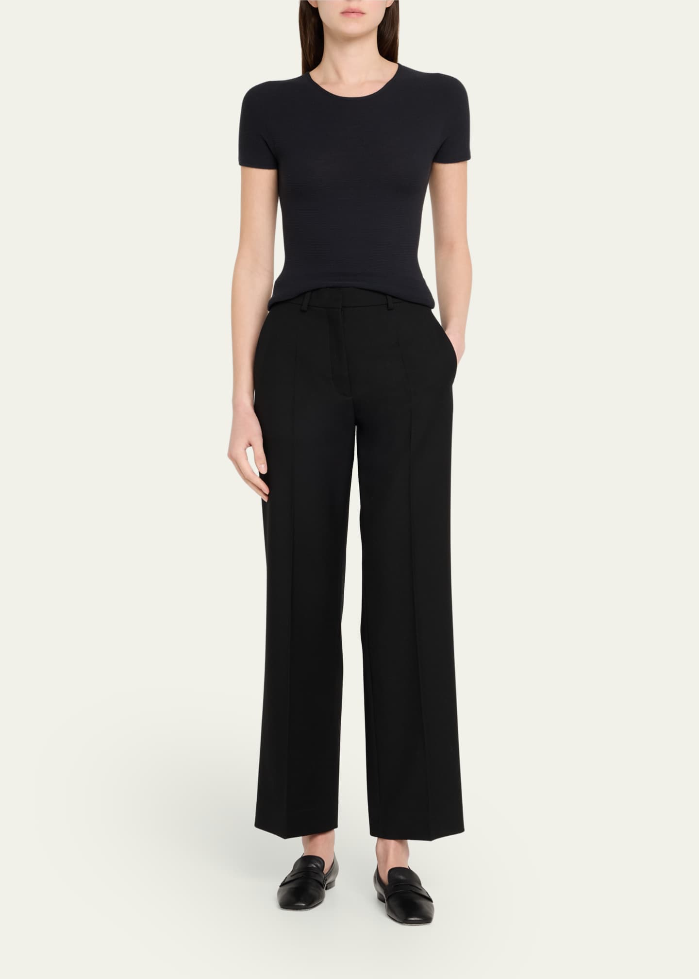 Giorgio Armani Short-Sleeve Seamless Sweater Image 2 of 5