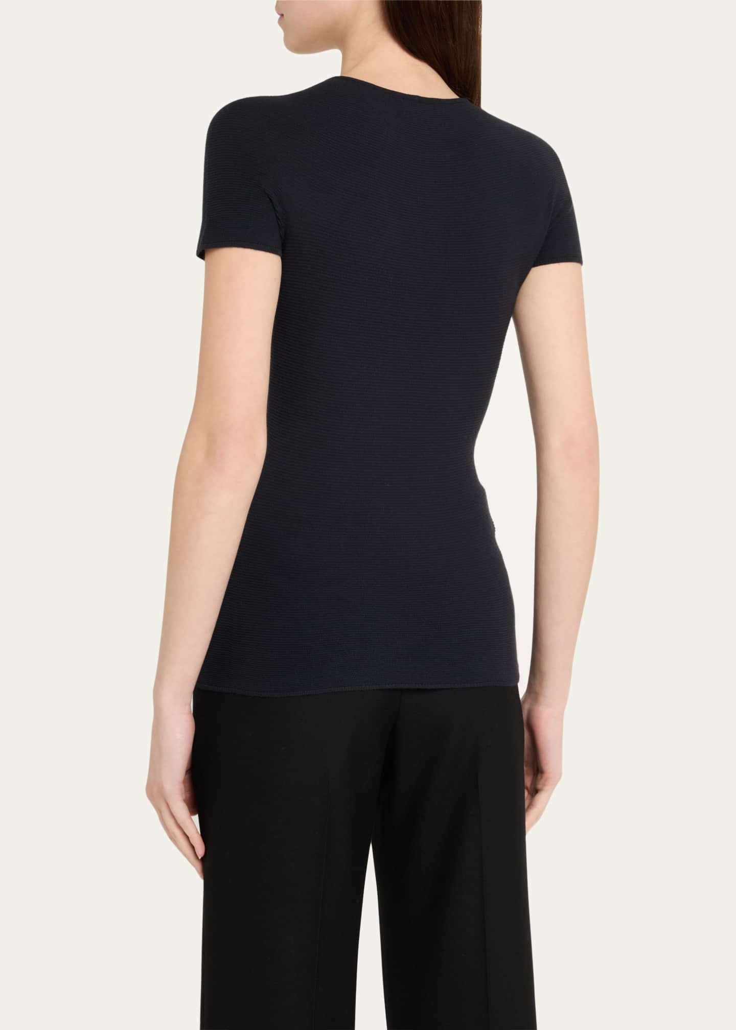 Giorgio Armani Short-Sleeve Seamless Sweater Image 3 of 5