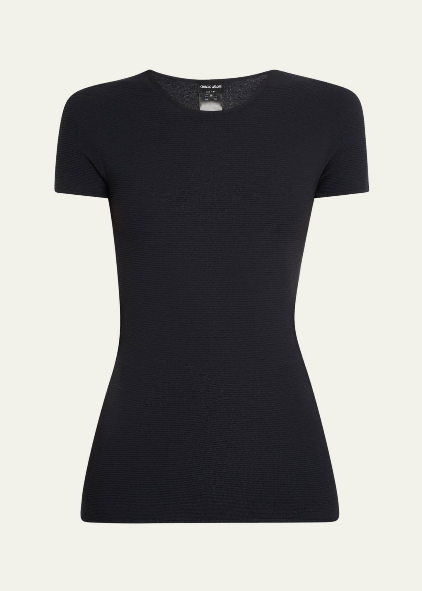 Giorgio Armani Short-Sleeve Seamless Sweater Image 1 of 5