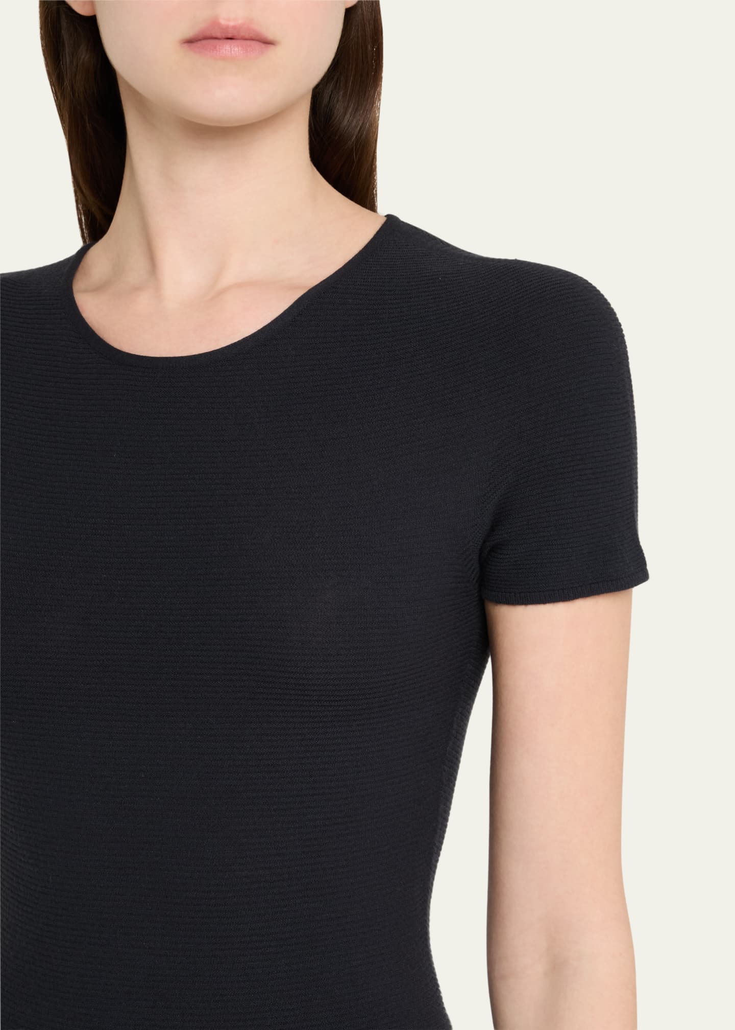 Giorgio Armani Short-Sleeve Seamless Sweater Image 5 of 5