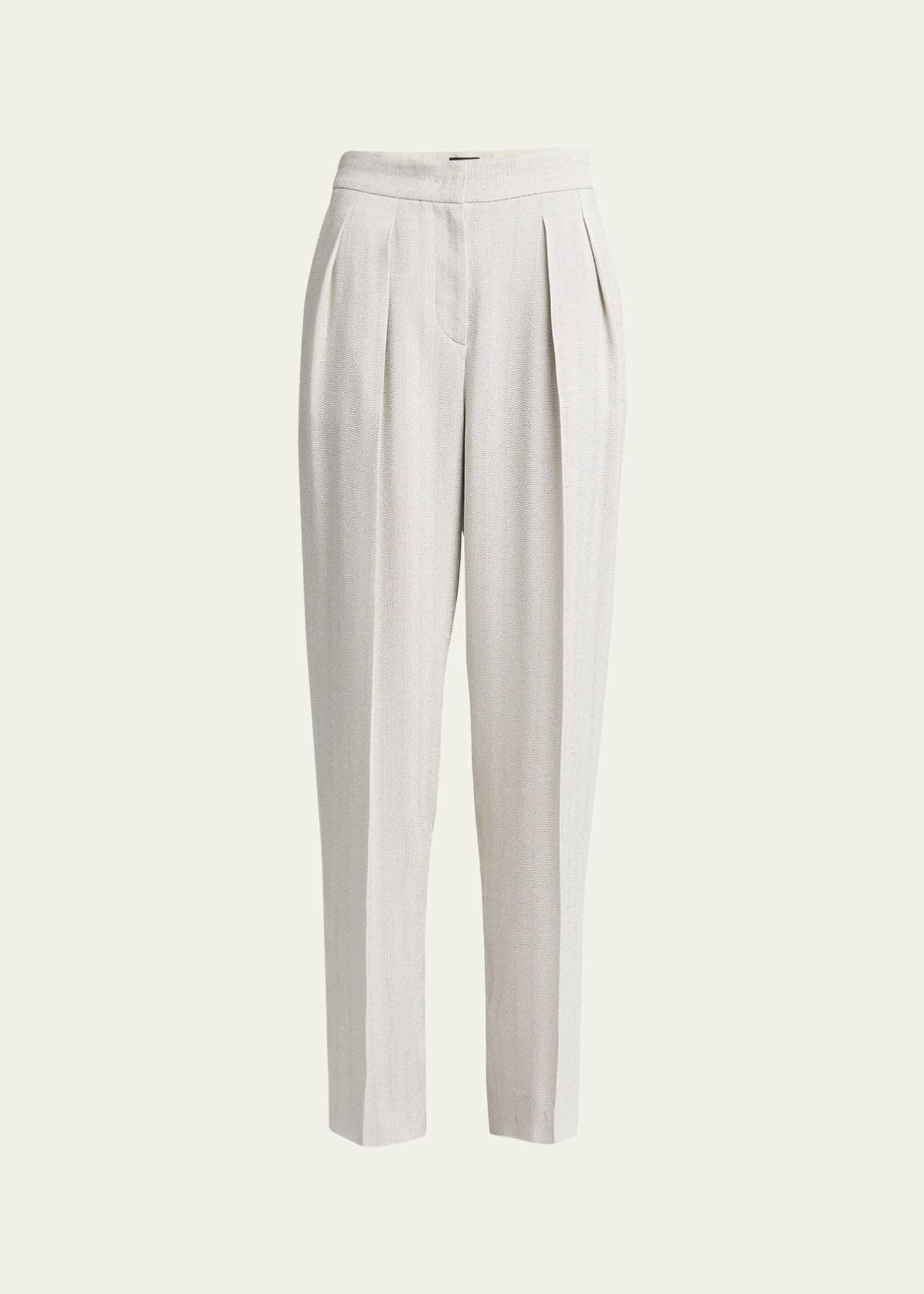 Giorgio Armani Pleated Viscose-Blend Trousers Image 1 of 5