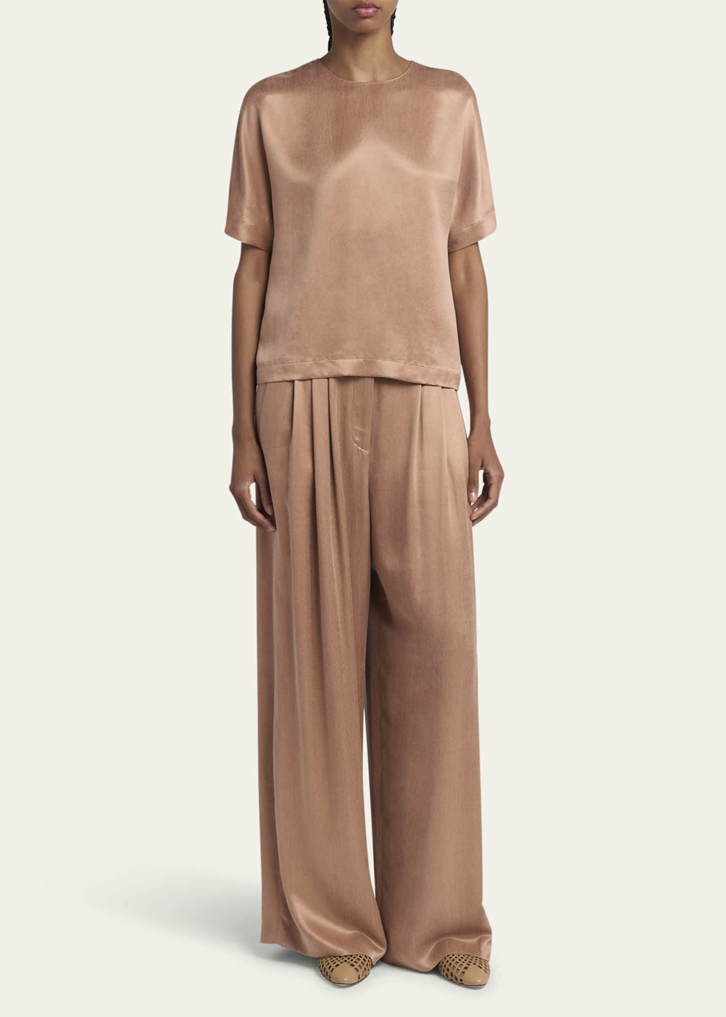 Giorgio Armani Short Sleeve Viscose-Blend Top Image 2 of 5