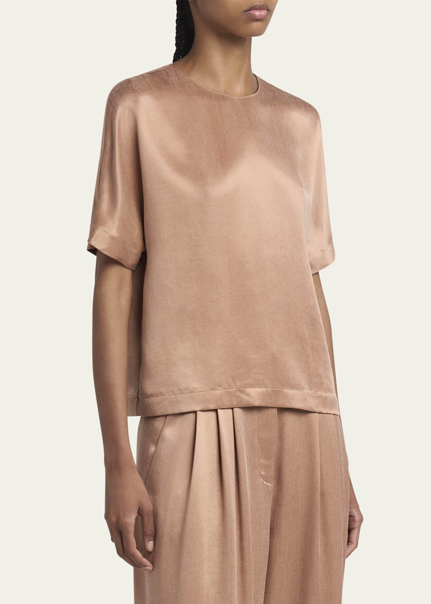 Giorgio Armani Short Sleeve Viscose-Blend Top Image 4 of 5